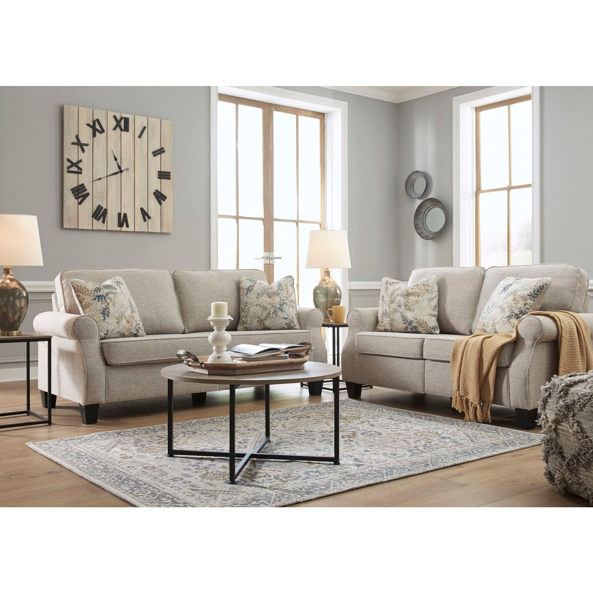 Alessio Loveseat in Sesame - Modern Fabric Sofa for Living Room, Lounge & Small Spaces - Comfortable 2-Seater Couch with Soft Upholstery