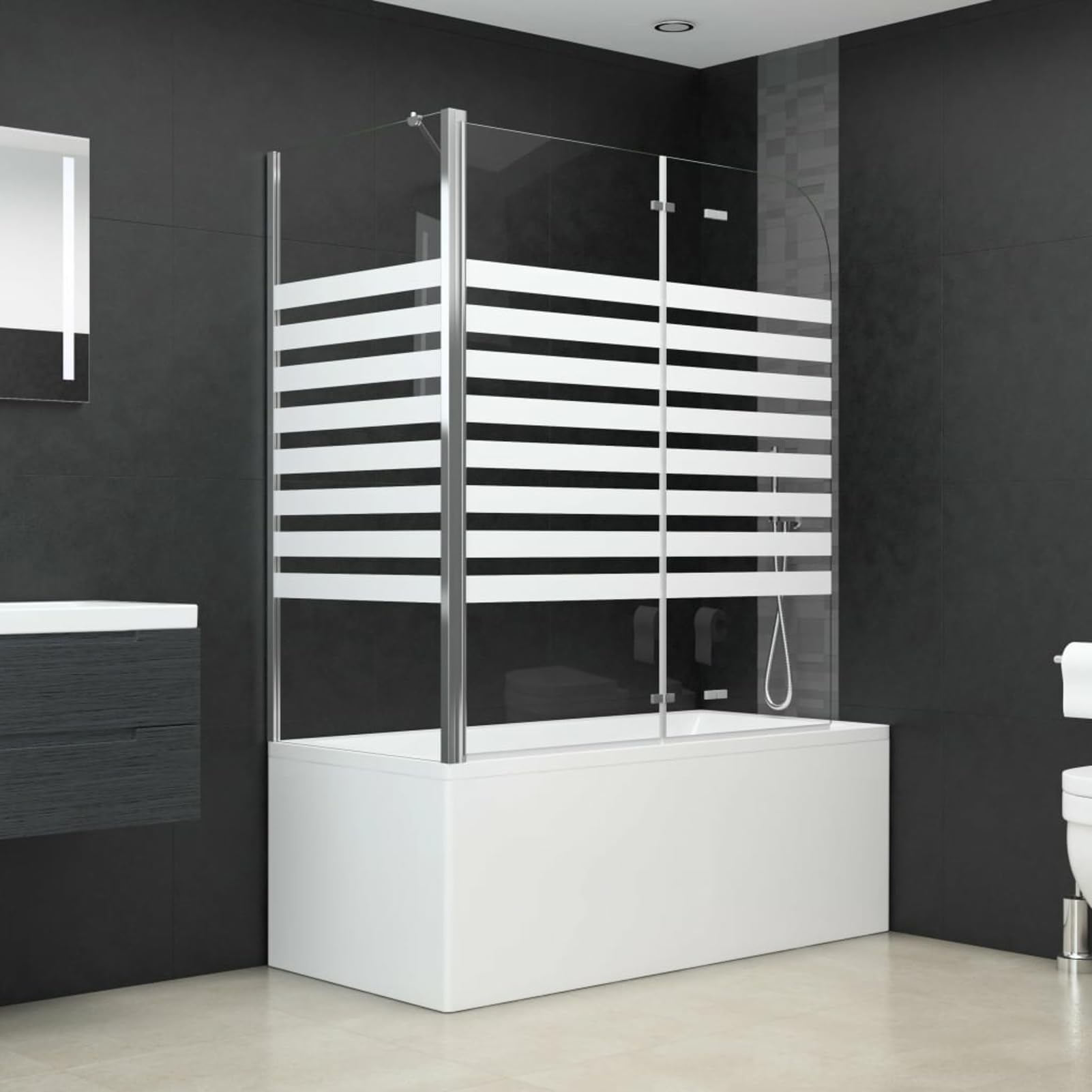 Tempered Glass Shower Panel Screen - 47.2