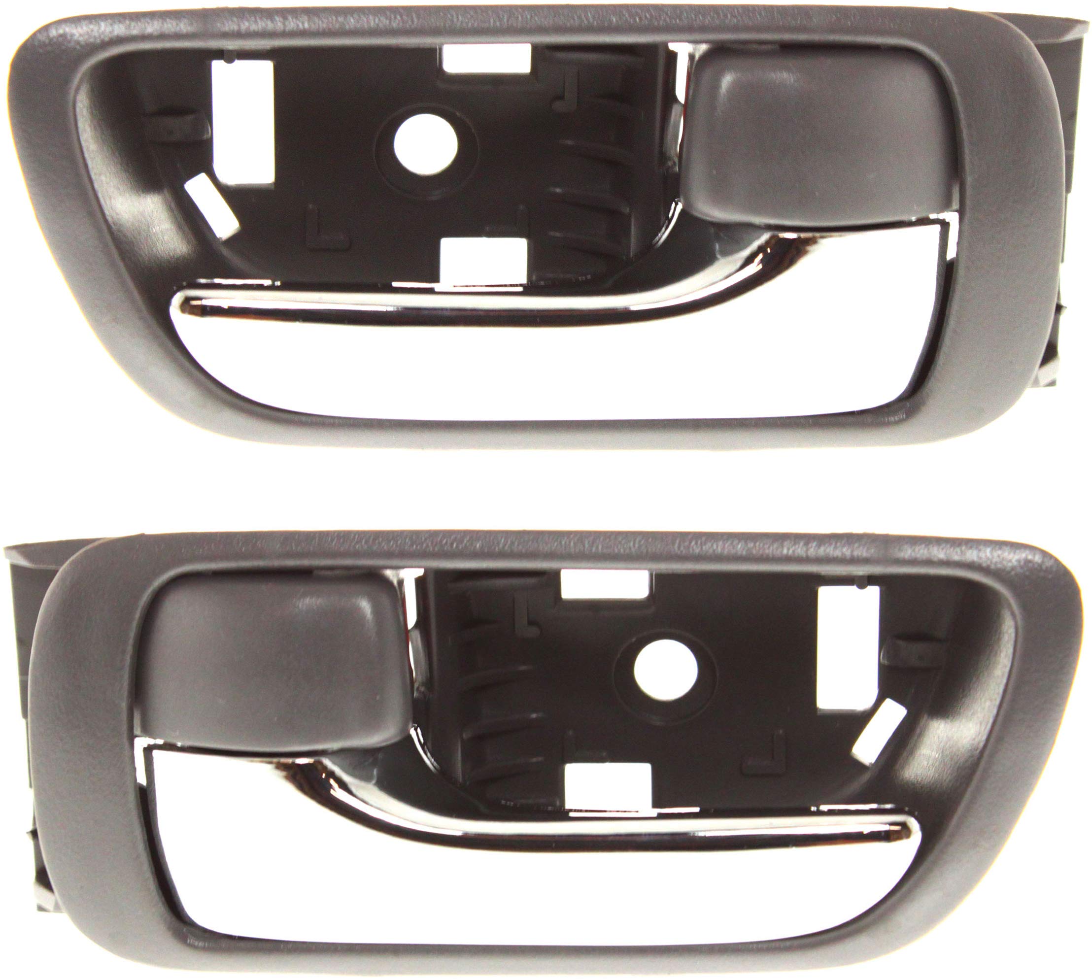Evan Fischer Interior Door Handle Replacement for 2002-2006 Toyota Camry - Gray Bezel with Chrome Lever & Lock Button (Set of 2) | Front Door Panel Upgrade for Enhanced Comfort & Security