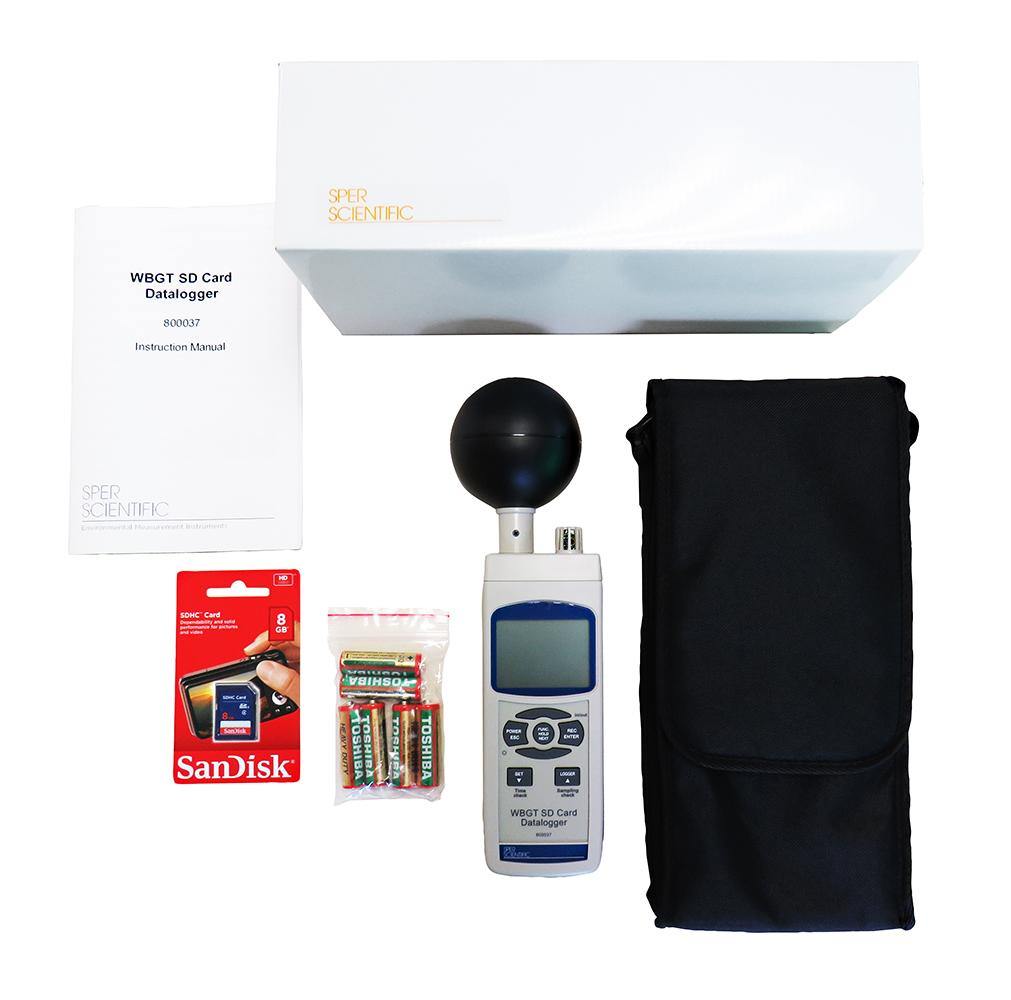Professional Wet Bulb Globe Temperature (WBGT) Heat Stress Monitor with SD Card Data Logger - Ideal for Outdoor Sports, Construction Sites, and Industrial Safety