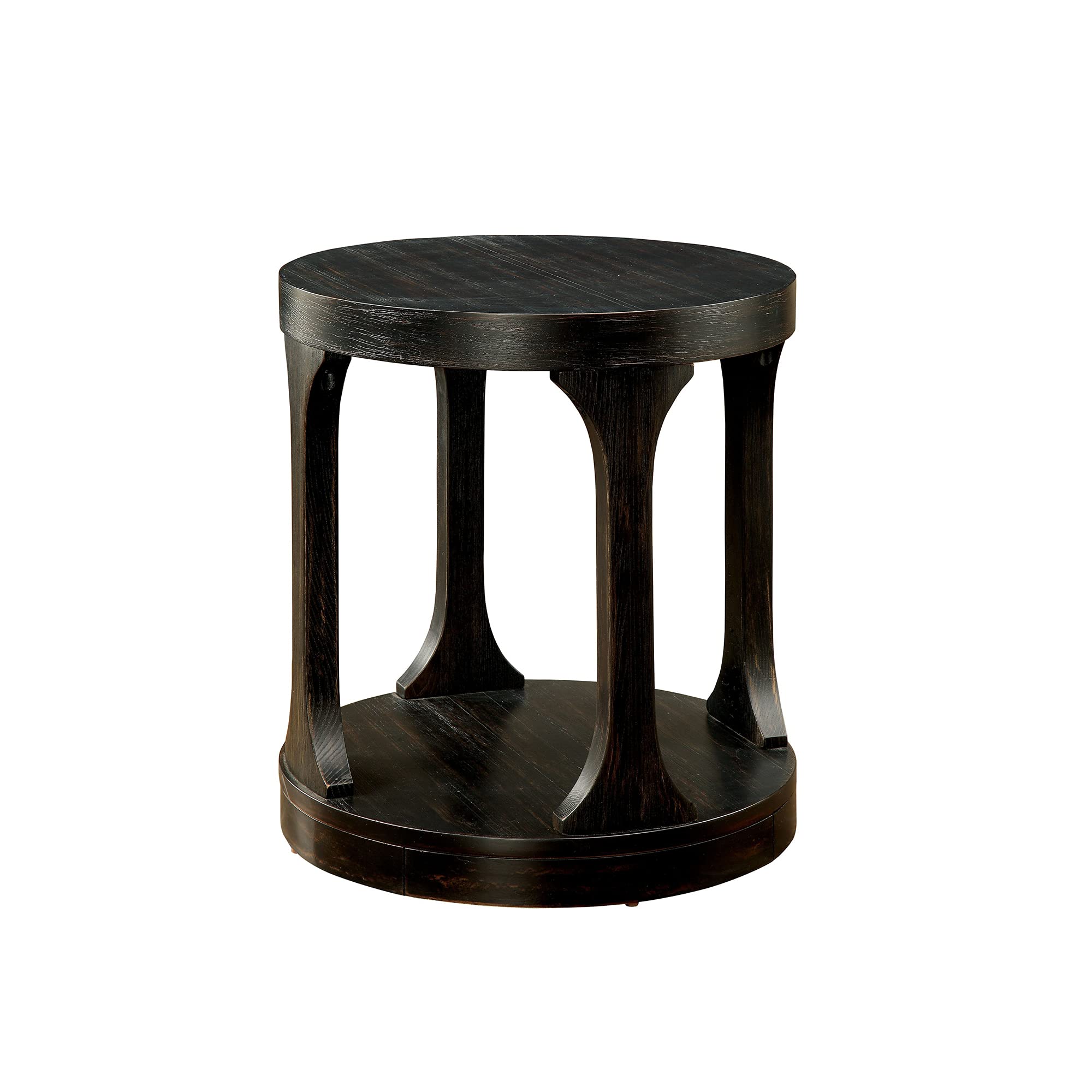 Simple Relax SR03CM4422E Antique Black End Table - Small Nightstand for Bedroom, Living Room, or Office - Perfect Side Table for Coffee, Books & Decor