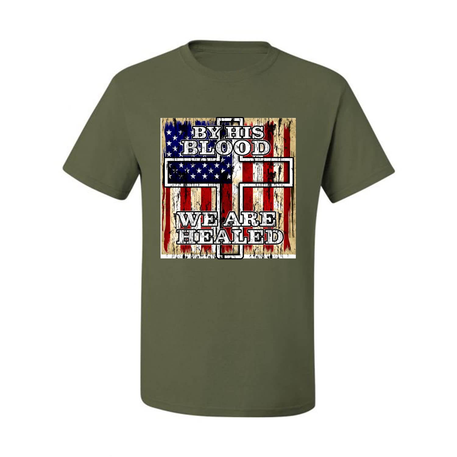 Inspirational Christian Men's T-Shirt - By His Blood We Are Healed | Faith Apparel for Church & Daily Wear