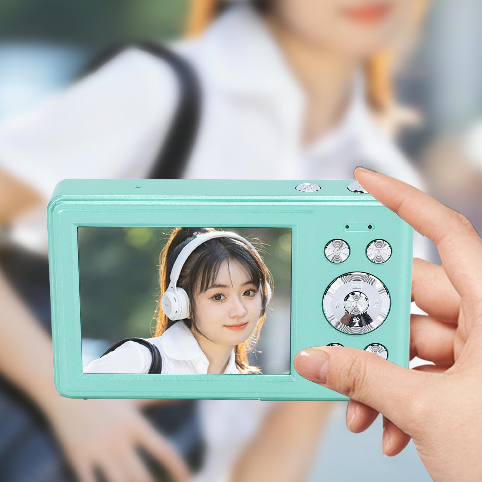 **56MP Digital Camera with 8X Zoom Autofocus - 1080P HD Point and Shoot Camera, 2.8in LCD Screen, Compact & Lightweight for Kids, Teens, Beginners - Perfect for Travel, Vlogging, Birthday Gifts (Green)**