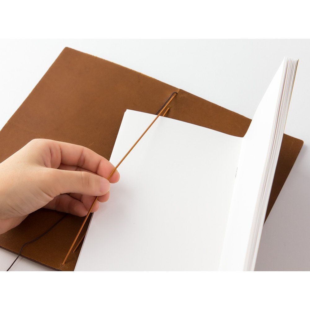 Premium Midori Traveler's Notebook Leather Bundle Set - Regular Size Camel Brown with Refillable Notebook, Rubber Band & Clear Zipper Case | Perfect for Journaling, Travel Scrapbooking & Daily Planner Organization
