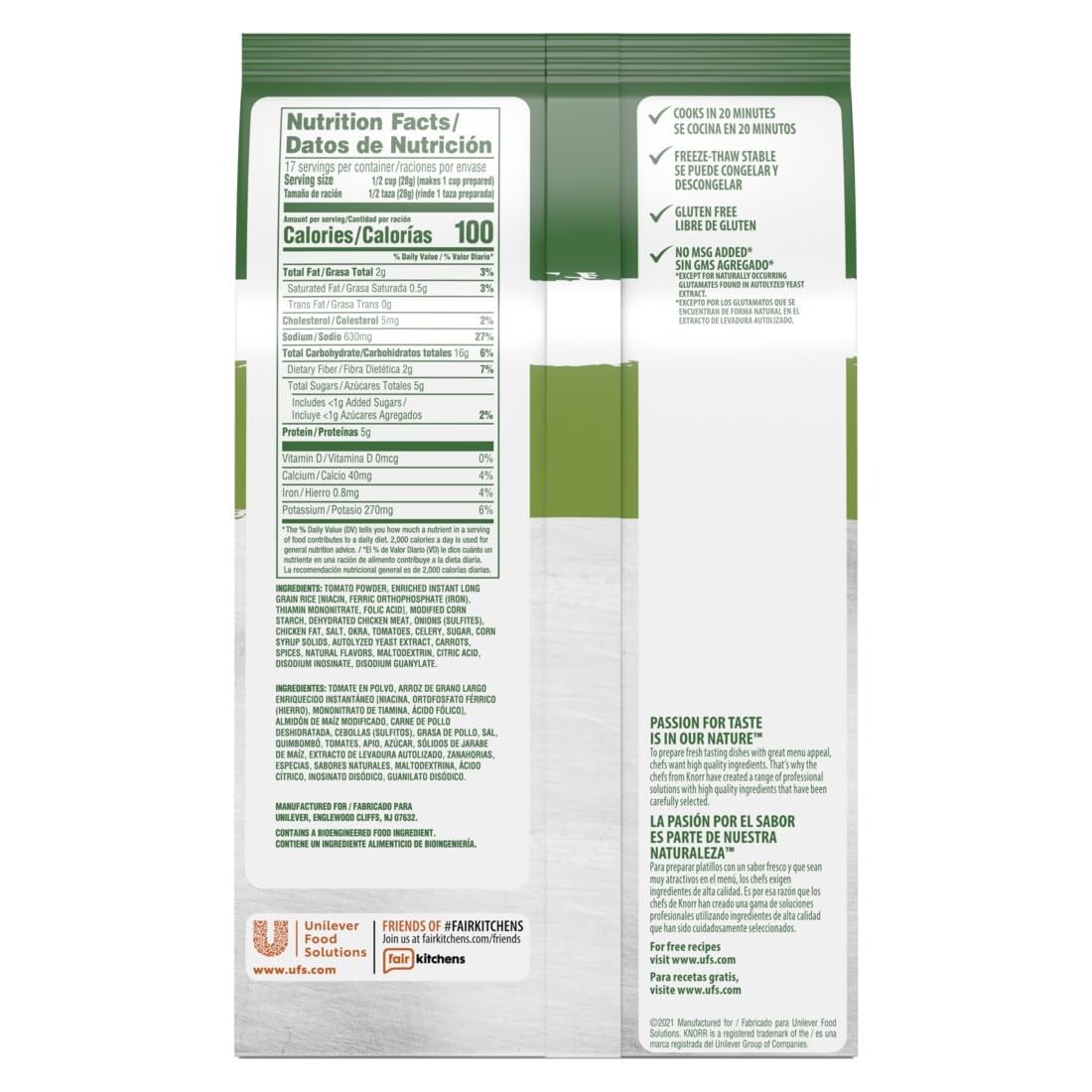 Knorr Professional Soup du Jour Chicken Gumbo Soup Mix - No MSG Added, 0g Trans Fat, Just Add Water - 1.05lb (Pack of 4) | Quick & Easy Meal Solution for Restaurants, Catering & Home Cooking