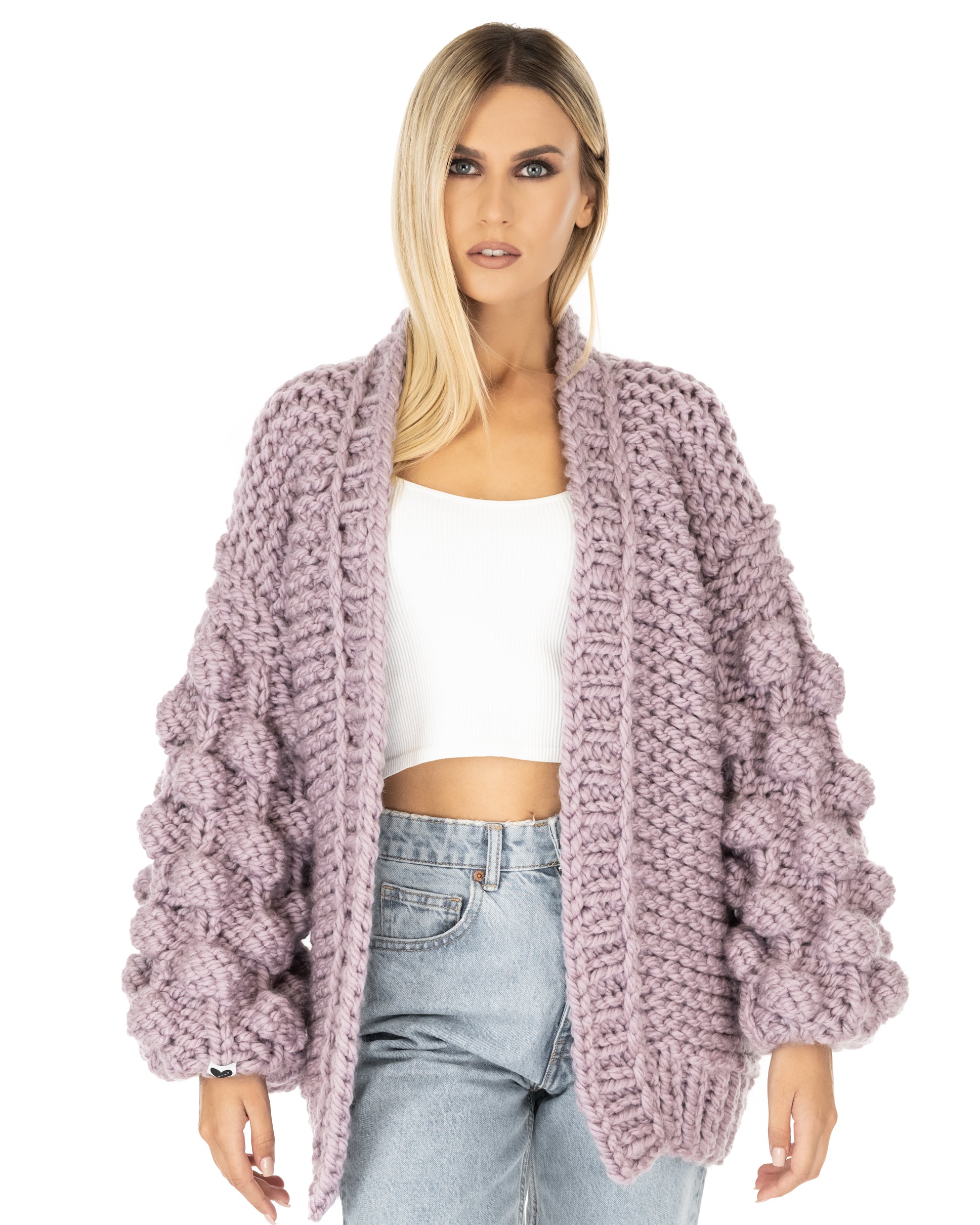 Stylish Bubble Sleeve Cardigan for Women - Soft Knit Open Front Sweater | Perfect for Office, Date Night & Casual Outfits