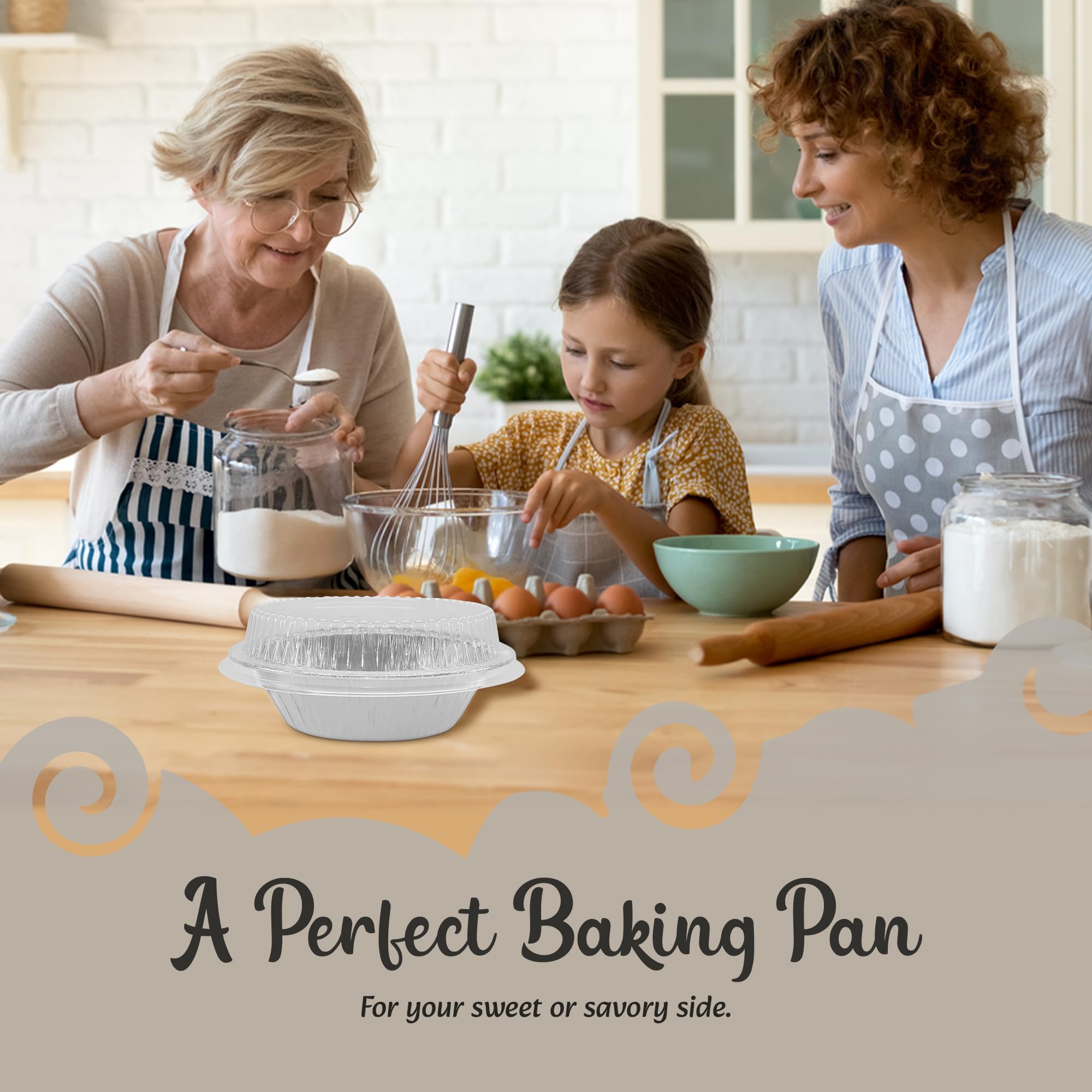 Premium 5 Inch Mini Pie Tins with Lids - Professional & Home Baking Pans for Pies, Tarts, Cobblers, Cakes - Durable Aluminum Silver Pie Pans (Pack of 1000) - Perfect for Holiday Baking, Potlucks & Dessert Parties