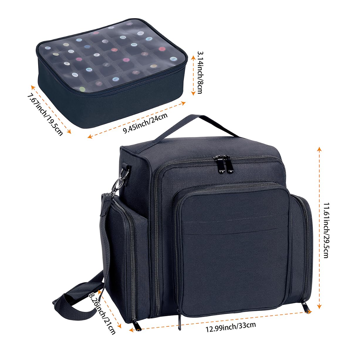 60 Bottle Nail Polish Organizer - Portable Travel Case with Detachable Bags for Nail Tools & Cosmetics Storage