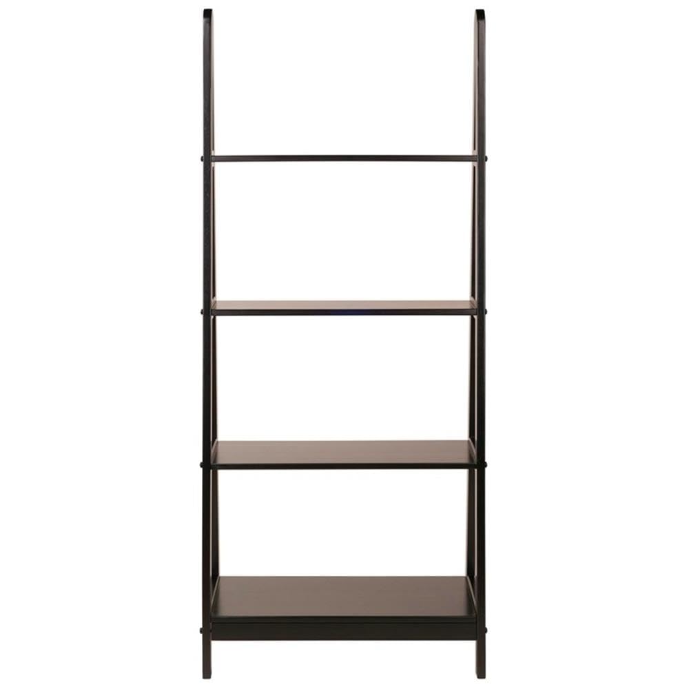 Pemberly Row 4-Tier A-Frame Solid Wood Bookshelf - Espresso Finish for Living Room, Office, or Library Storage