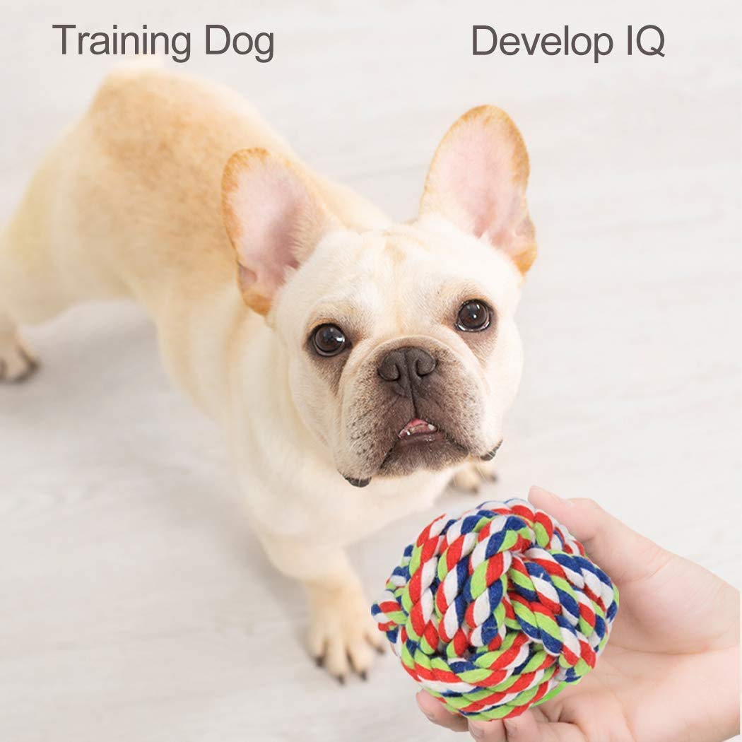 Durable 2-Pack Dog Rope Ball Toys for Medium & Small Breeds - Tough Chew Rope Knot Balls for Puppies, Teething Relief & Interactive Play - Perfect for Tug-of-War, Training & Boredom Busters