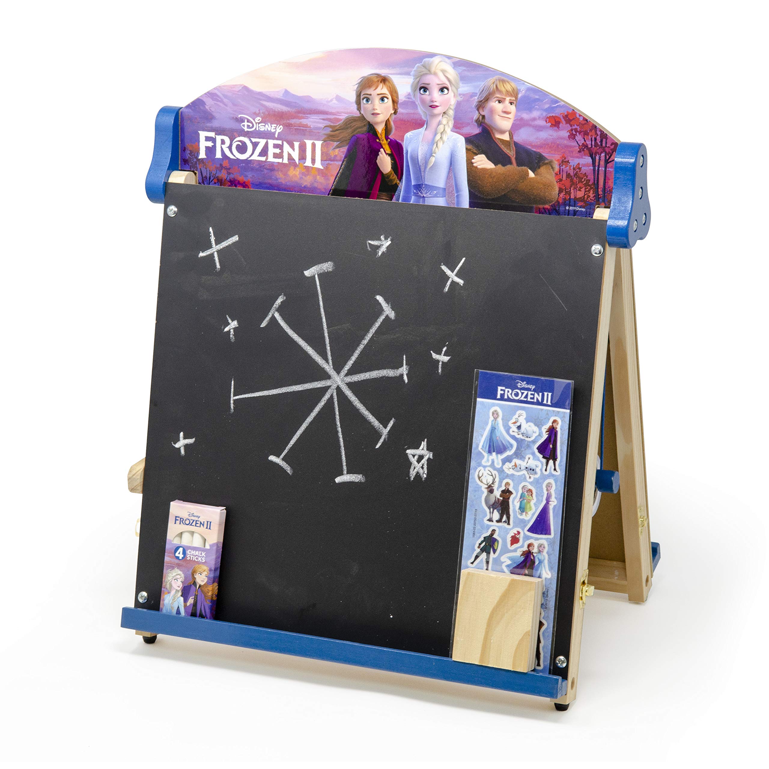 Disney Frozen 2 Double-Sided Wooden Art Easel with 25-Foot Coloring Paper Roll - Kids Drawing Board for Home & Classroom (AS46283, Multicolor) - Perfect for Birthday Gifts, Art Projects & Creative Play