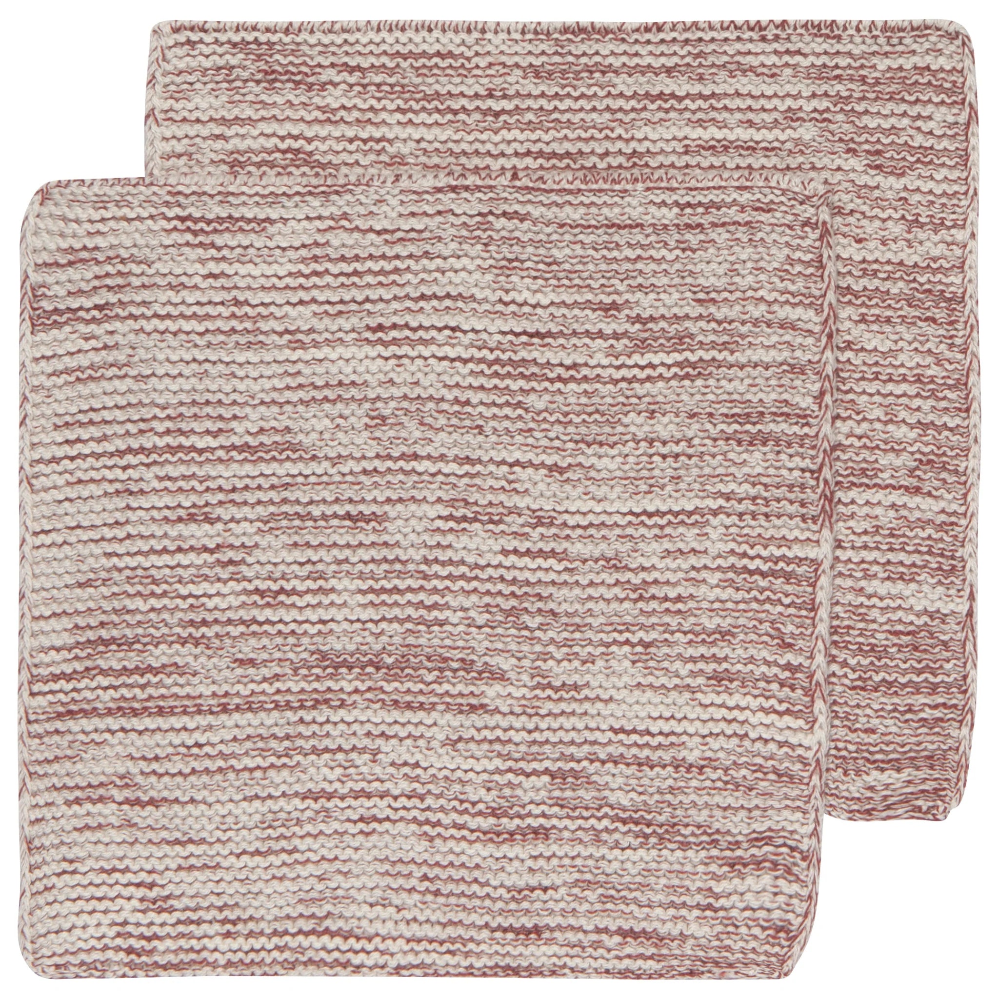 Premium Danica Heirloom Knit Dishcloths Set of 2 - Soft & Absorbent Cotton Kitchen Towels for Washing Dishes & Cleaning (Wine Red) - Perfect for Everyday Use, Gift Giving & Farmhouse Style Decor