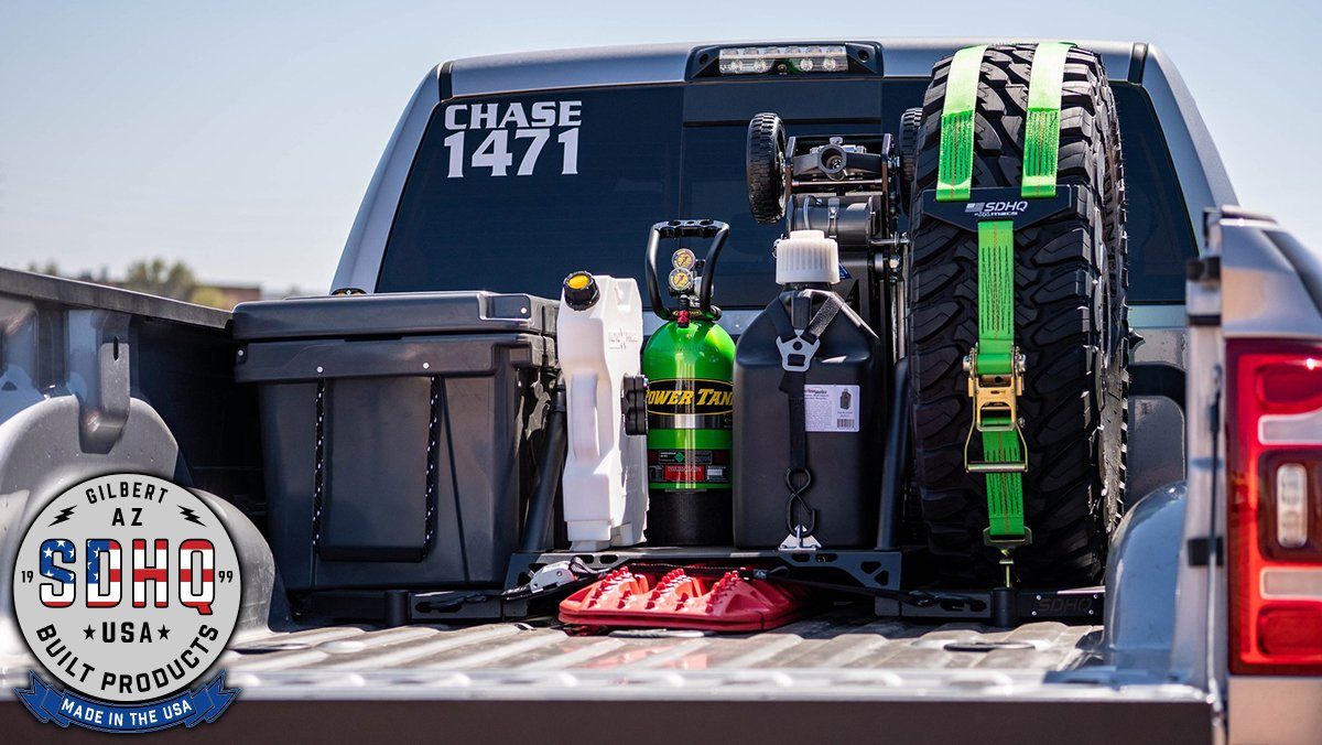SDHQ Built-In Bed Chase Rack for 2019-2025 Ram 2500/3500 Heavy Duty Trucks | Off-Road Gear Storage & Adventure Accessories