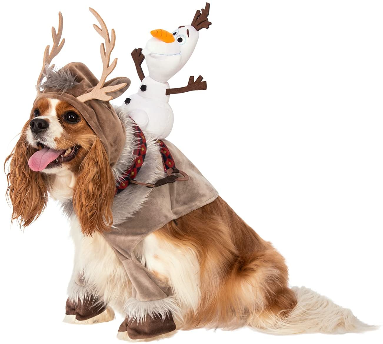 Disney Frozen 2 Sven Pet Costume with Olaf Rider - Medium Size for Dogs | Halloween, Cosplay & Movie-Themed Parties