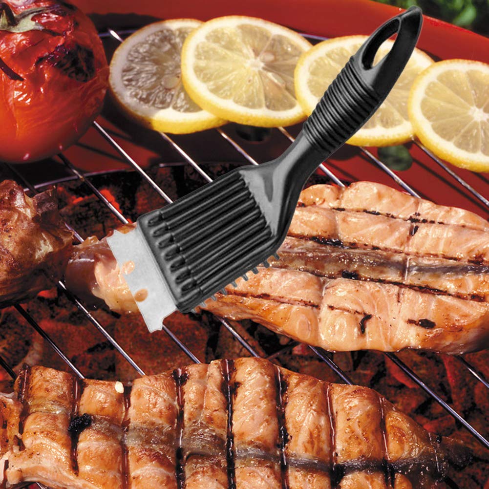 Stainless Steel Grill Brush for BBQ Cleaning - Heavy Duty Scrubber with Ergonomic Handle - Perfect for Outdoor Grilling, Camping, and Backyard Cookouts