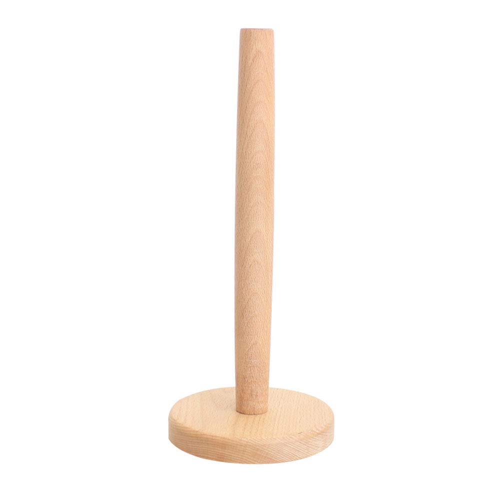 Wooden Paper Towel Holder Stand - Countertop & Cabinet Organizer for Kitchen, Bathroom | Space-Saving Towel Roll Rack for Home & Office Use