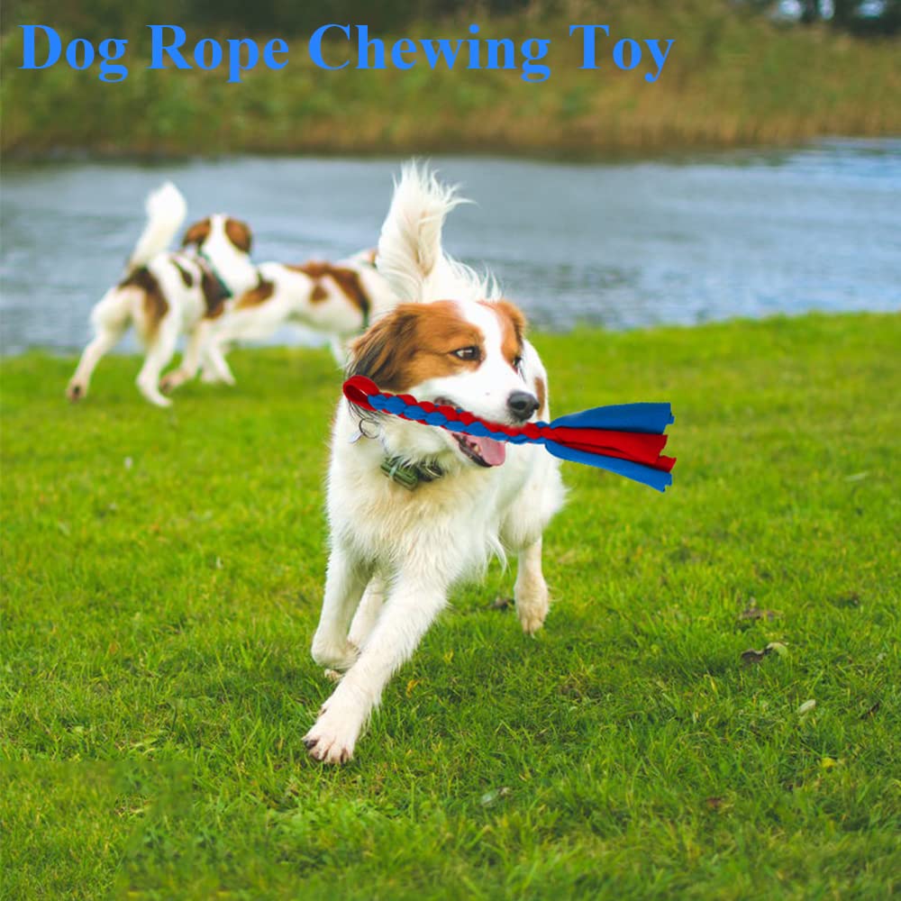ASOCEA 2 Pack Dog Rope Toys - Durable Fleece Chew Toys for Interactive Play, Tug of War & Training - Perfect for Outdoor Exercise, Chase Games & Puppy Teething Relief (Great for Backyard, Park & Dog Training Sessions)