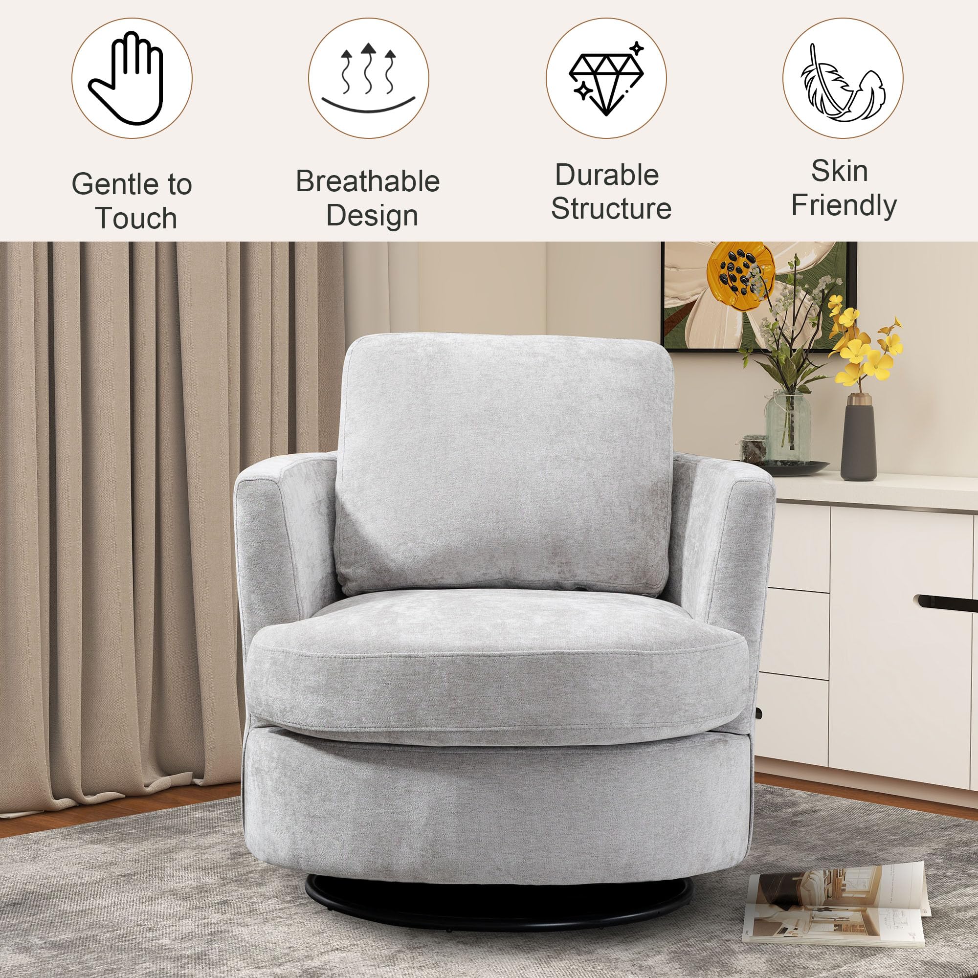 360 Degree Swivel Accent Chair - 31.9
