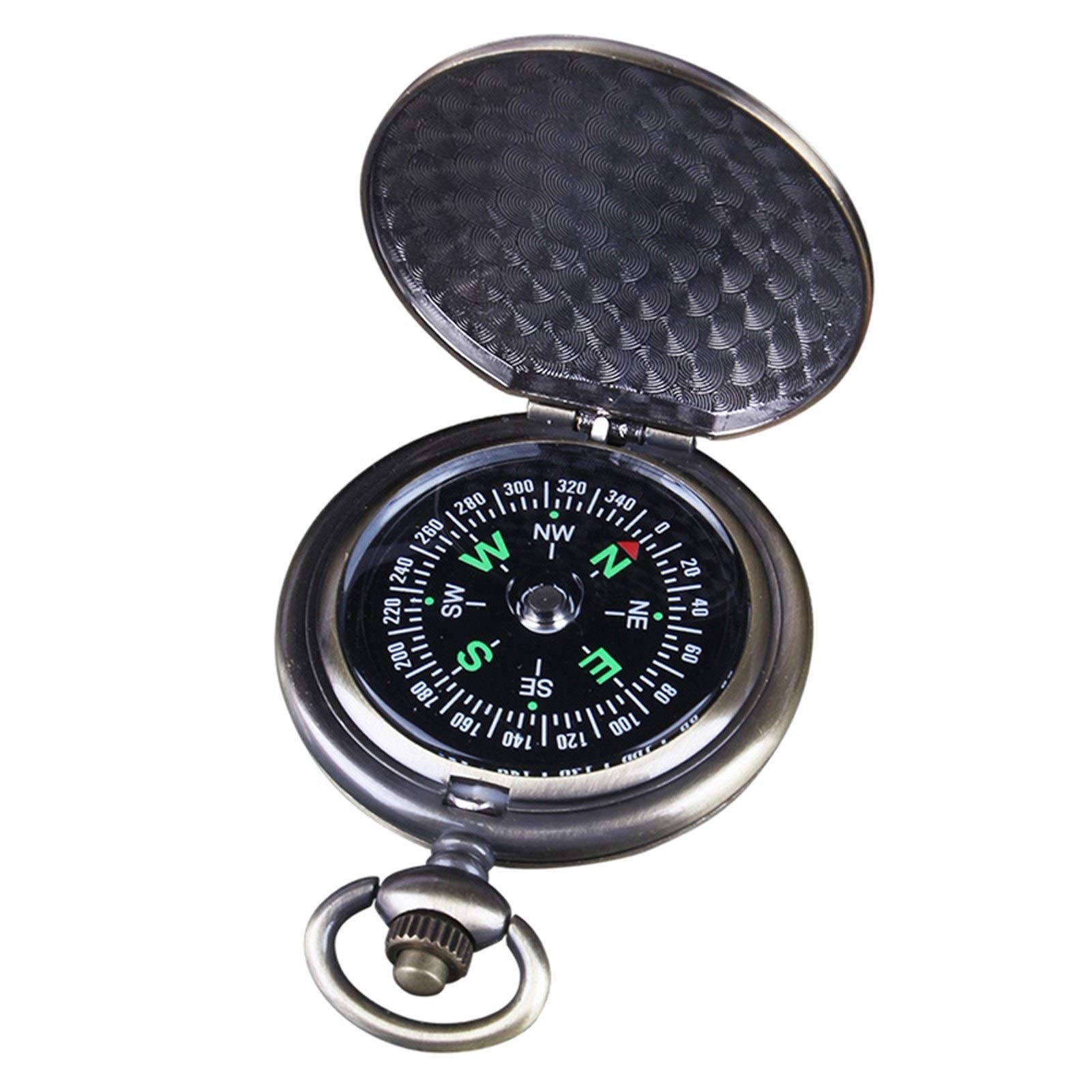 Vintage Zinc Alloy Compass - Handheld Pocket Watch Design for Outdoor Hiking, Camping & Navigation - Perfect Gift for Kids & Adventurers - Explore Nature with Style