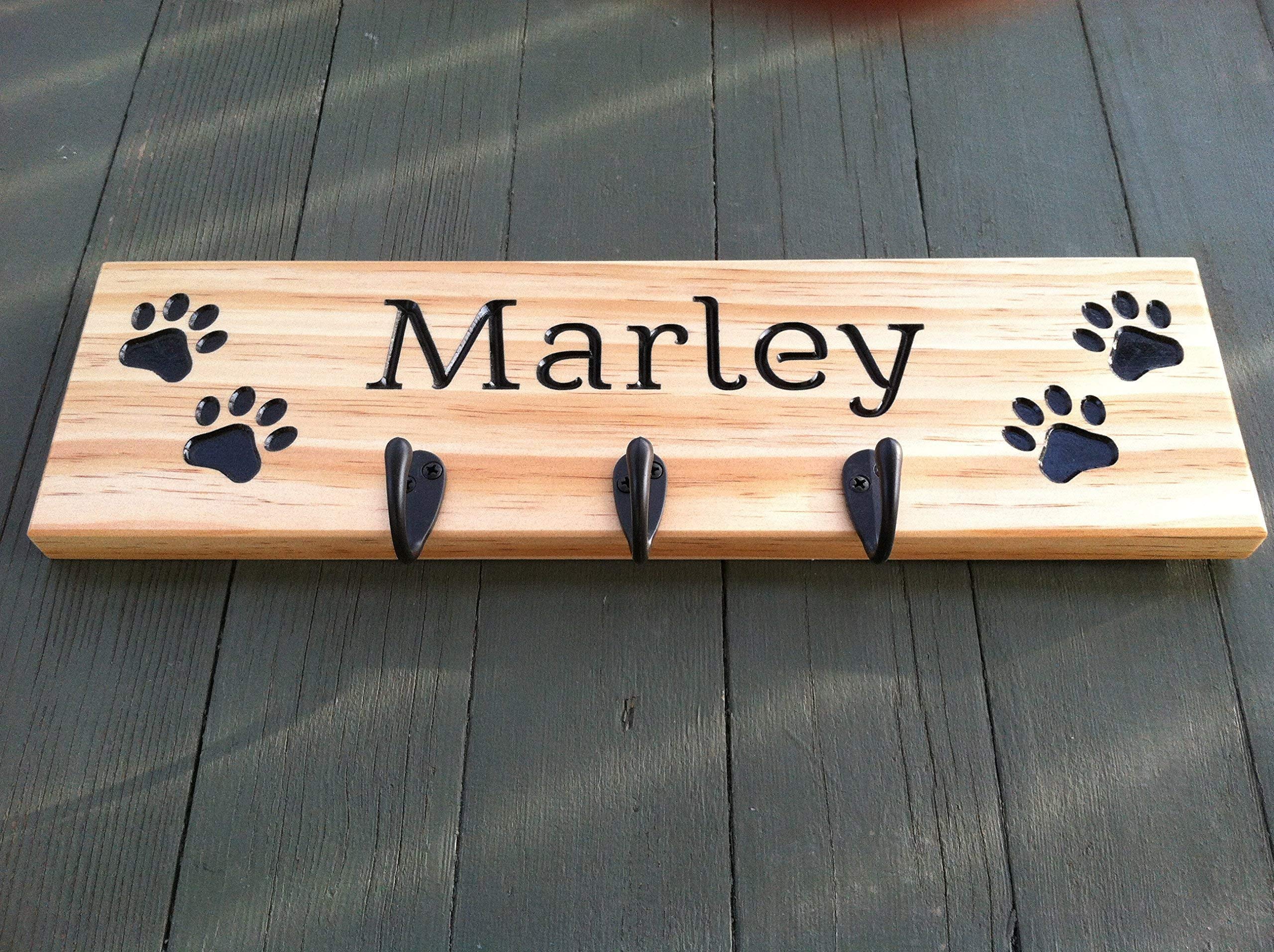 Personalized Dog Leash Holder Wall Mount - Durable Pet Leash Hooks & Hanger for Home Entryway, Garage, or Backyard - Perfect for Organizing Dog Leashes, Collars, and Accessories