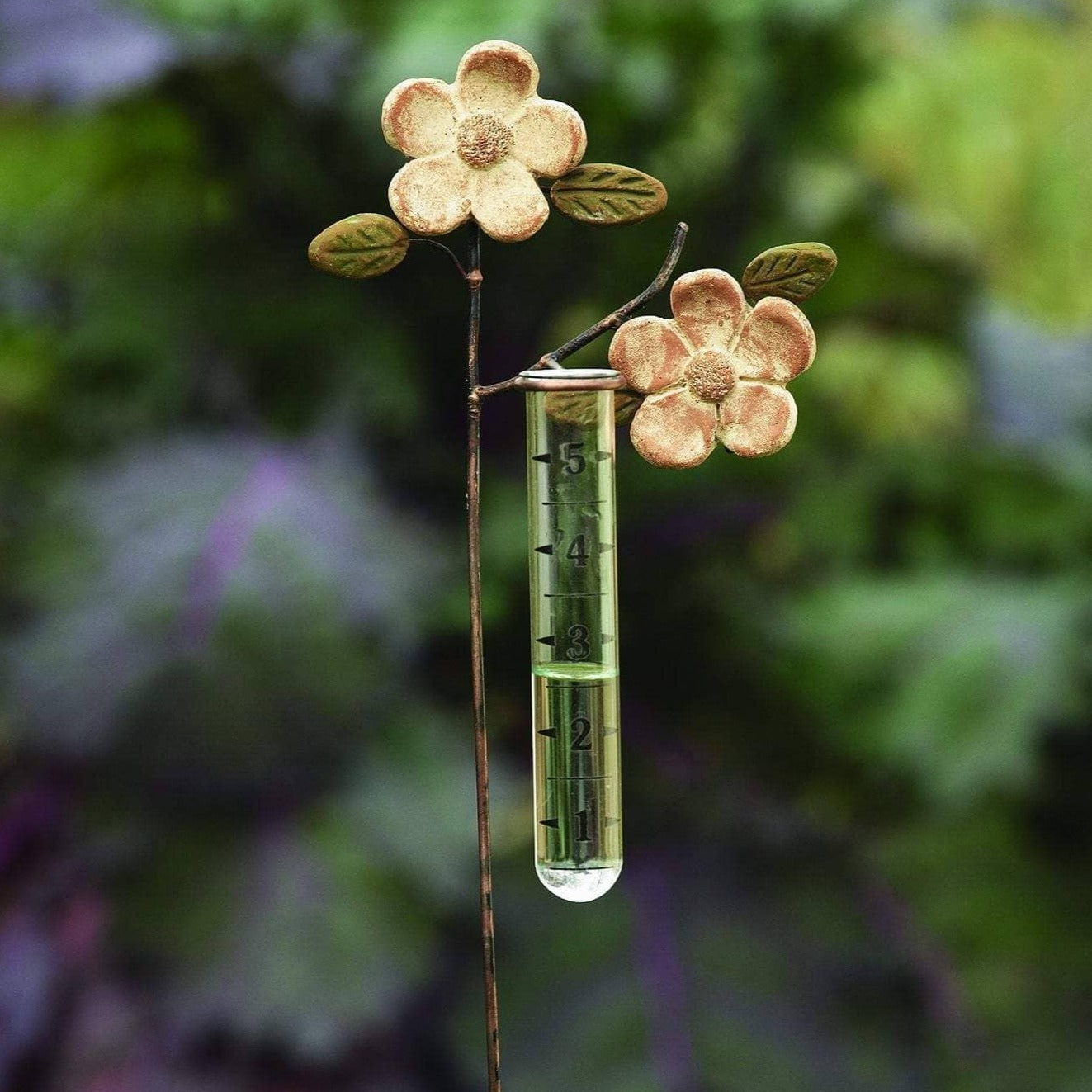 Apple Blossom Rain Gauge - Accurate Outdoor Rainfall Measurement for Garden, Lawn & Weather Enthusiasts | Perfect for Backyard, Farm & Weather Station Use