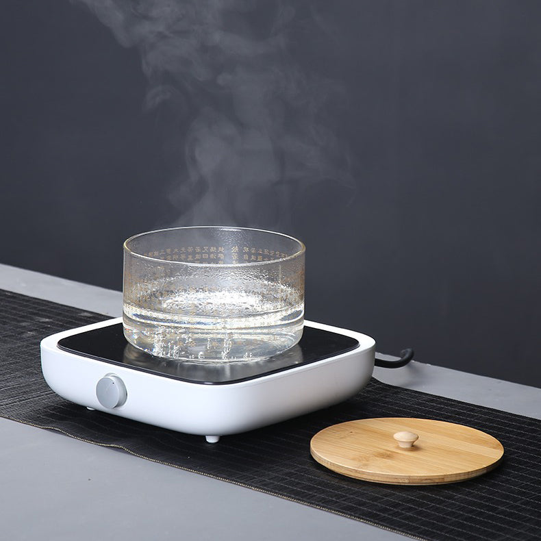 Heart Sutra Engraved Glass Tea Infuser with Lid - Perfect for Loose Leaf Tea Brewing & Meditation