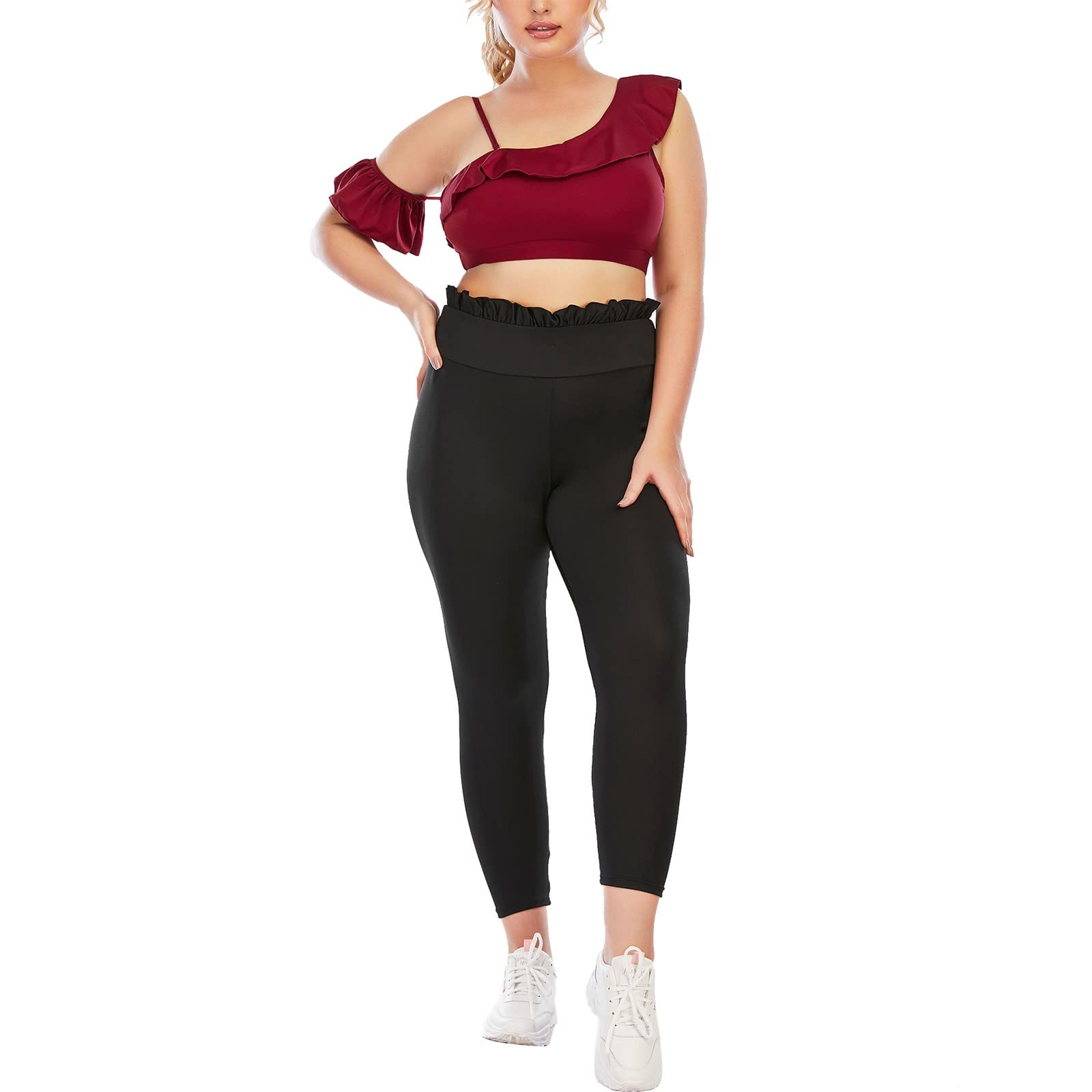 2 Piece Seamless Crop Top & High Waist Yoga Shorts Set for Women - Workout Outfits, Gym Clothes, Running & Lounge Wear