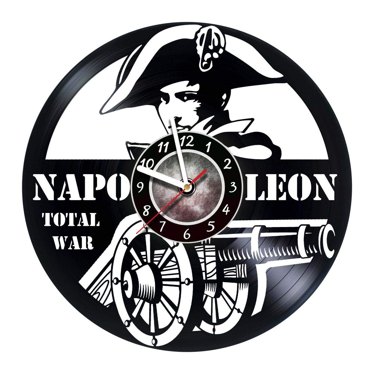 Napoleon Total War Vinyl Record Wall Clock - Handmade Silent Non-Ticking Wall Art for Home, Office, Bedroom Decor - Unique Gift for Boss, Dad, Mom, Boyfriend, Girlfriend (12-inch, Vintage Style) - Perfect for Gaming Rooms, Man Caves, and Music Lovers' Spaces
