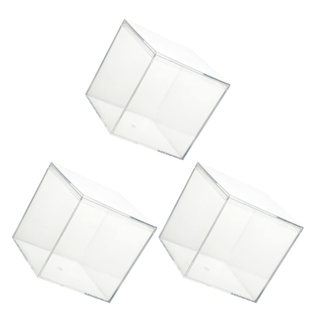 2 Pack Clear Acrylic Square Storage Boxes with Lids - Small Plastic Organizer Containers for Candy, Pills, Jewelry & Crafts | Perfect for Home, Office & Retail Display