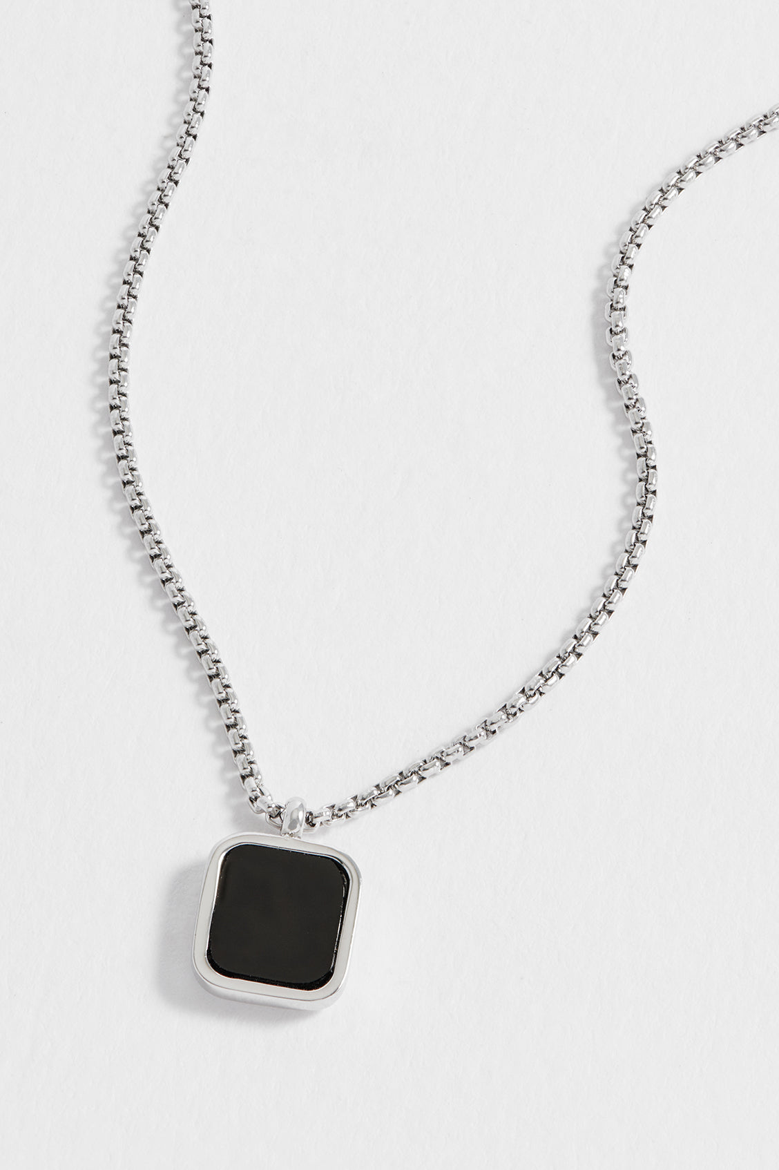 Men's Square Gemstone Pendant Necklace - Sterling Silver or Gold Plated Gemstone Jewelry for Gifts, Wedding & Everyday Wear