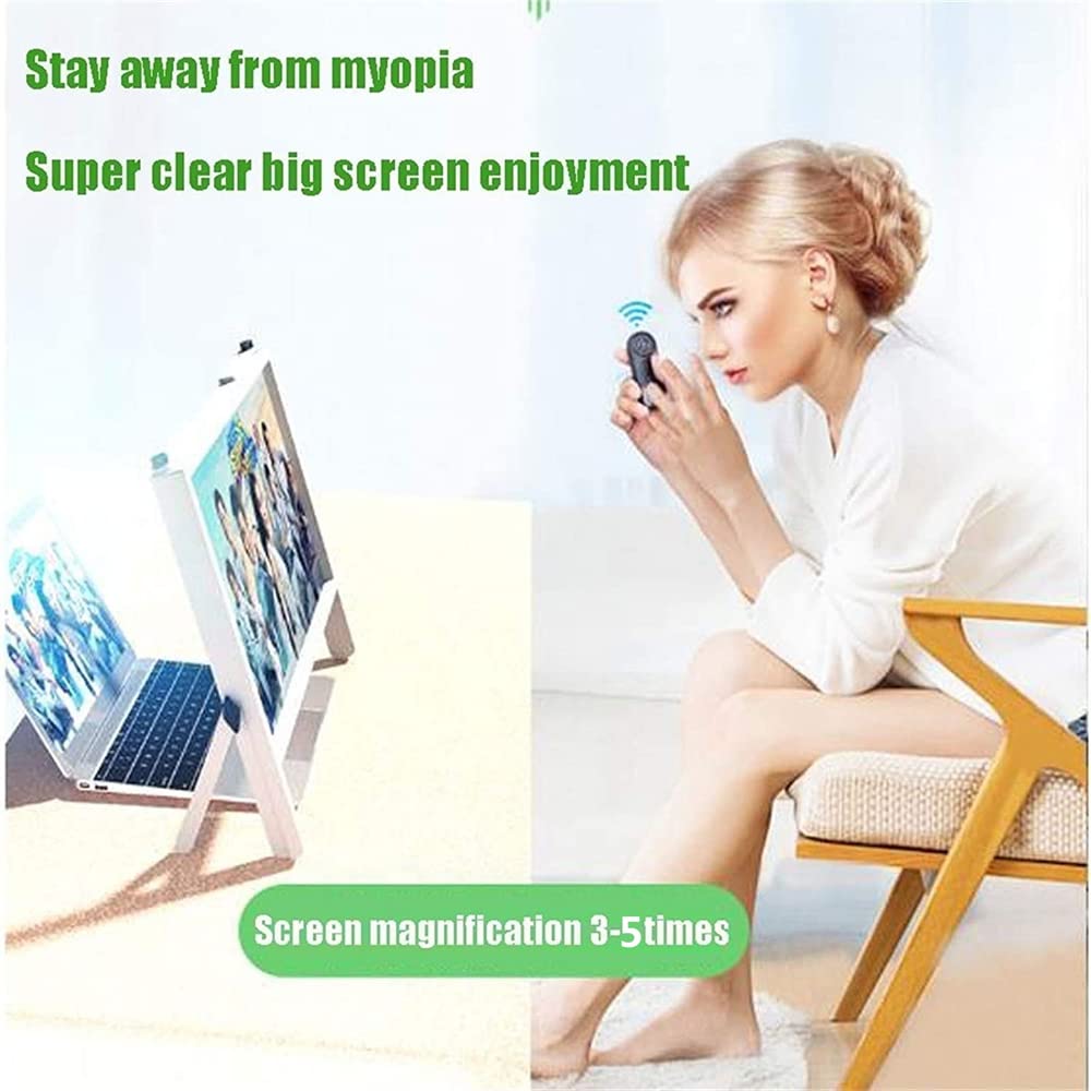2022 Newest 22 Inch Laptop Screen Magnifying Glass - Foldable Computer & Phone Holder Stand with Adjustable Angle Design, White - Ideal for Office, Home, and Travel Use
