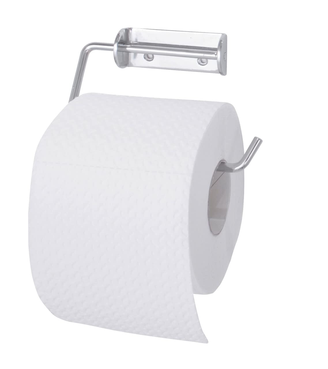 Wenko Simple Chrome Toilet Paper Holder - Modern Bathroom Tissue Roll Stand for Wall Mounting - Perfect for Home, Office, and Hotel Restrooms
