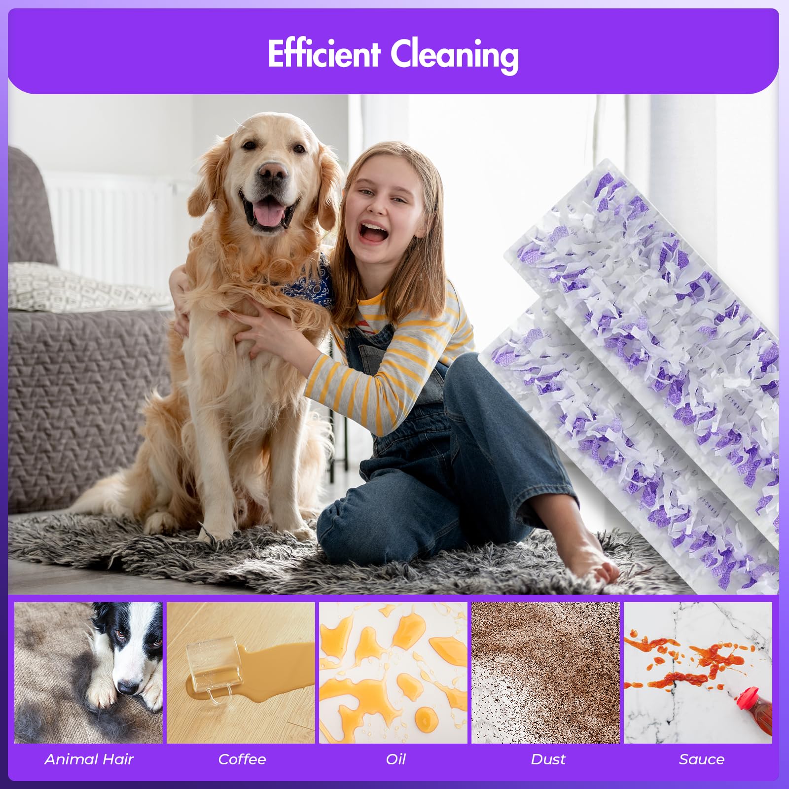 15 Pack Power Mop Refills - Disposable Mopping Pads Compatible with Swiffer Power Mop - Multi-Surface Replacement Pads for Wood, Tile & Hard Floors - Quick & Easy Floor Cleaning Solution for Homes & Offices
