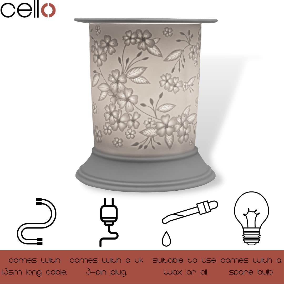 Premium Cello Electric Wax Warmer - Porcelain Wax Melter with Straight Design for Home & Office Aromatherapy | Perfect for Springtime Relaxation, Spa Nights, and Stress Relief