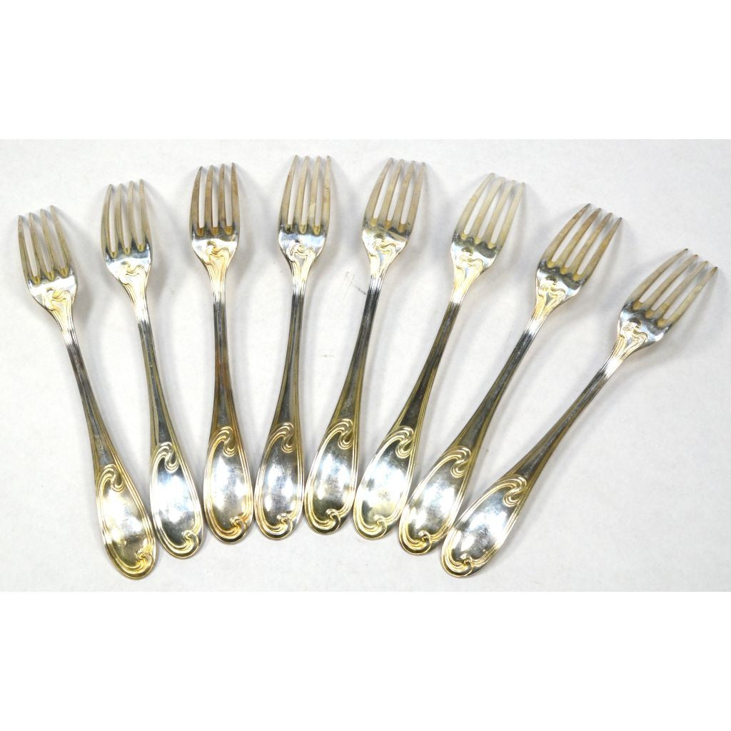 Vintage ERCUIS Silver Plated Flatware Set - 32 Pieces (8 Place Settings) with Elegant Wave Pattern - Perfect for Fine Dining, Wedding Gifts & Special Occasions
