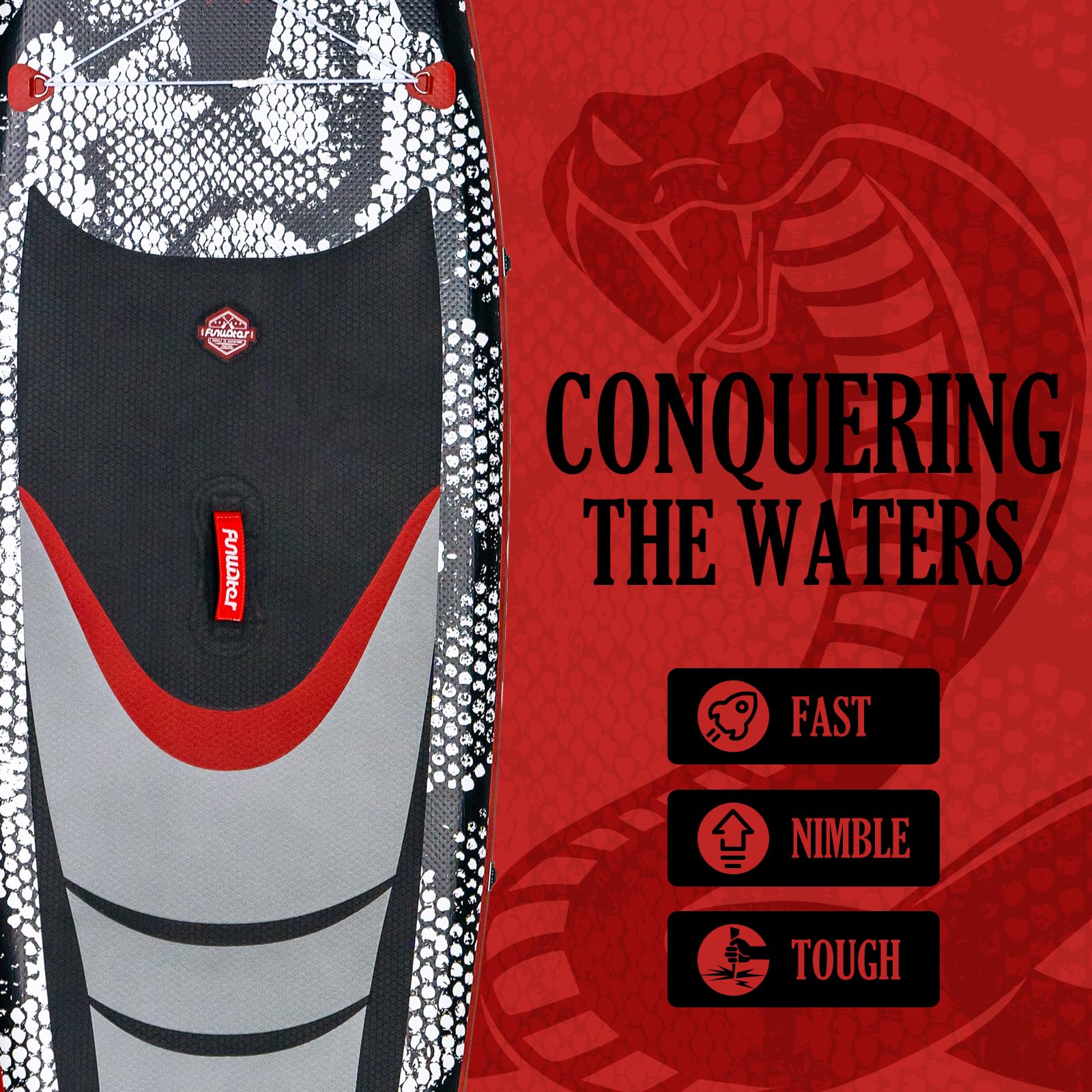 **FunWater Ultra-Light Inflatable Stand Up Paddle Board (SUP) with Full Accessories Kit - Adjustable Paddle, Pump, Backpack, Leash & Waterproof Phone Bag - Perfect for Lakes, Rivers & Ocean Paddling**