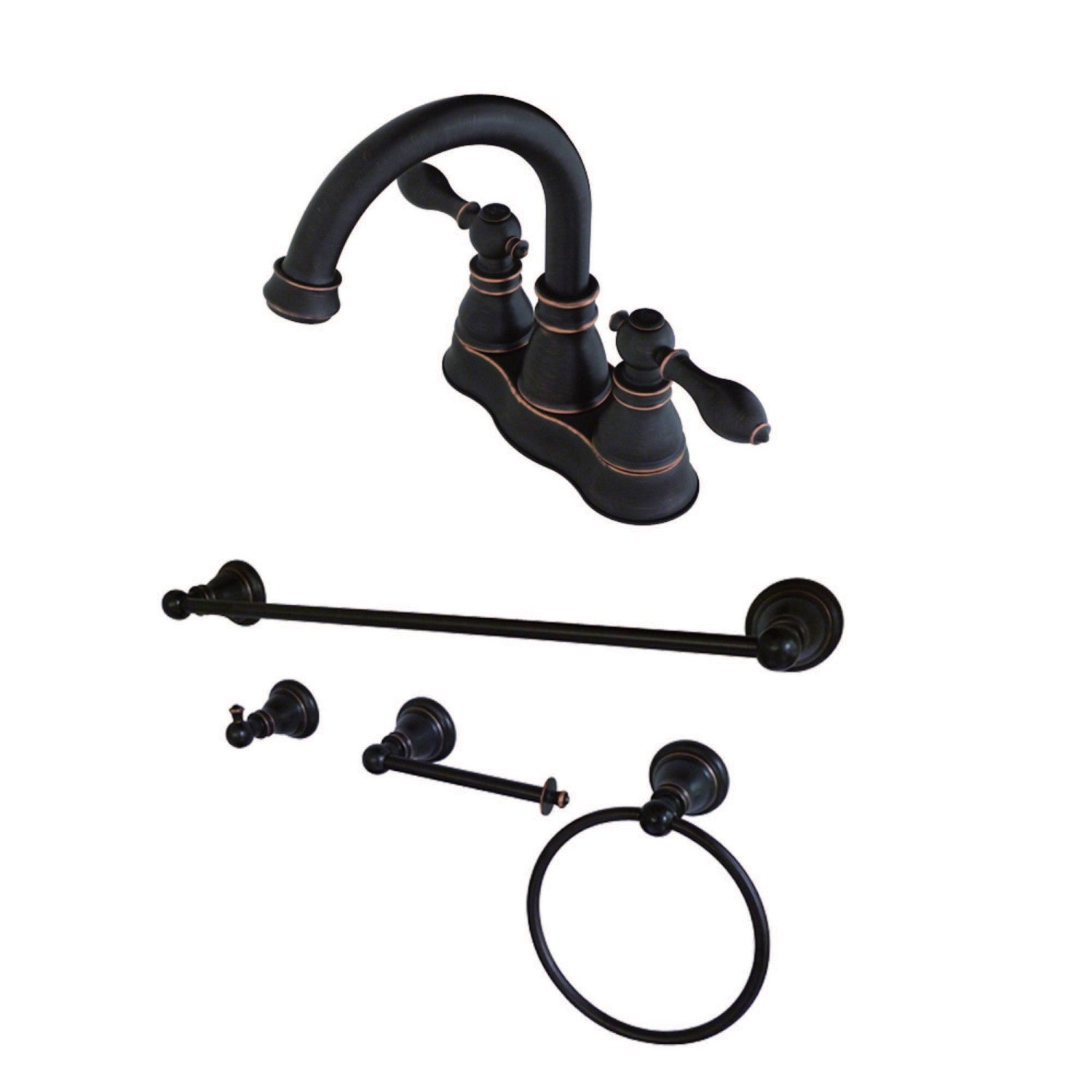 American Classic FSK1616ACL 4-Inch Centerset Bathroom Faucet - Double Handle Deck Mount with 4-Piece Accessories Kit in Naples Bronze - Perfect for Bathroom Renovation & Modern Home Decor