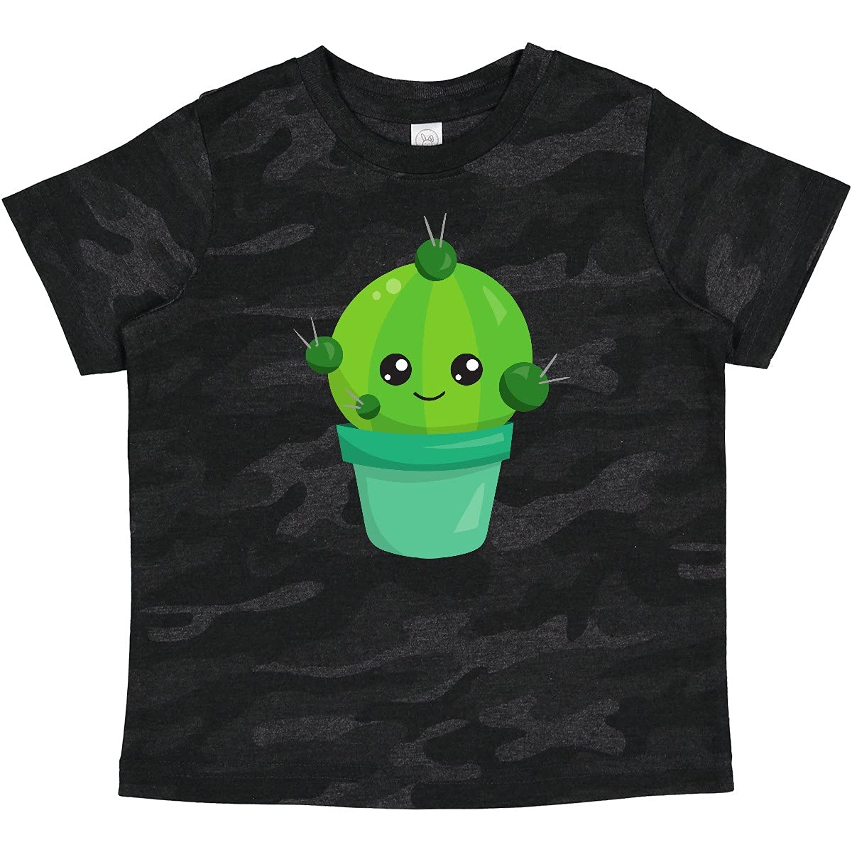 Inktastic Cute Kawaii Green Cactus Pot Baby T-Shirt - Soft & Comfortable Toddler Tee for Playdates, Daycare & Casual Outfits