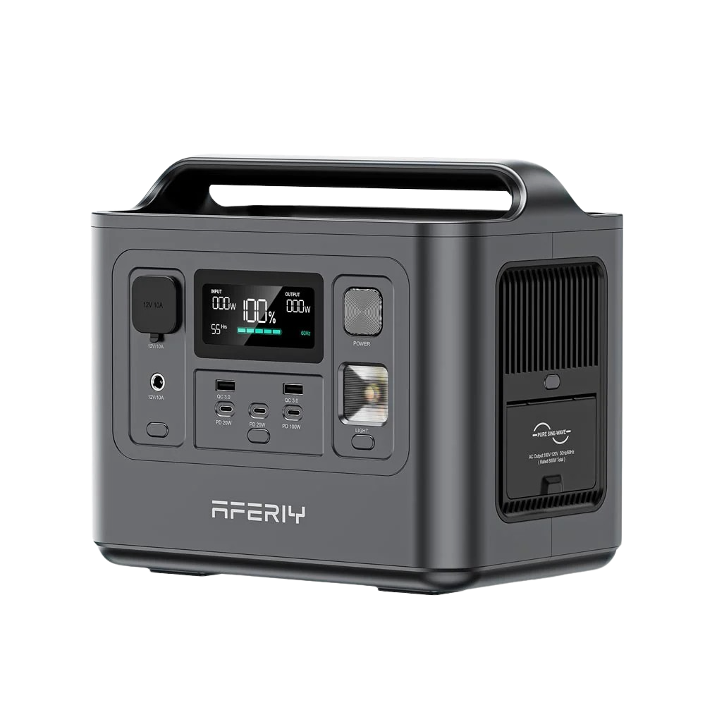 Aferiy AF P010 Portable Power Station 800W/1600W LiFePO4 Battery 512Wh - Solar Generator for Camping, RV, Emergency Backup & Outdoor Adventures
