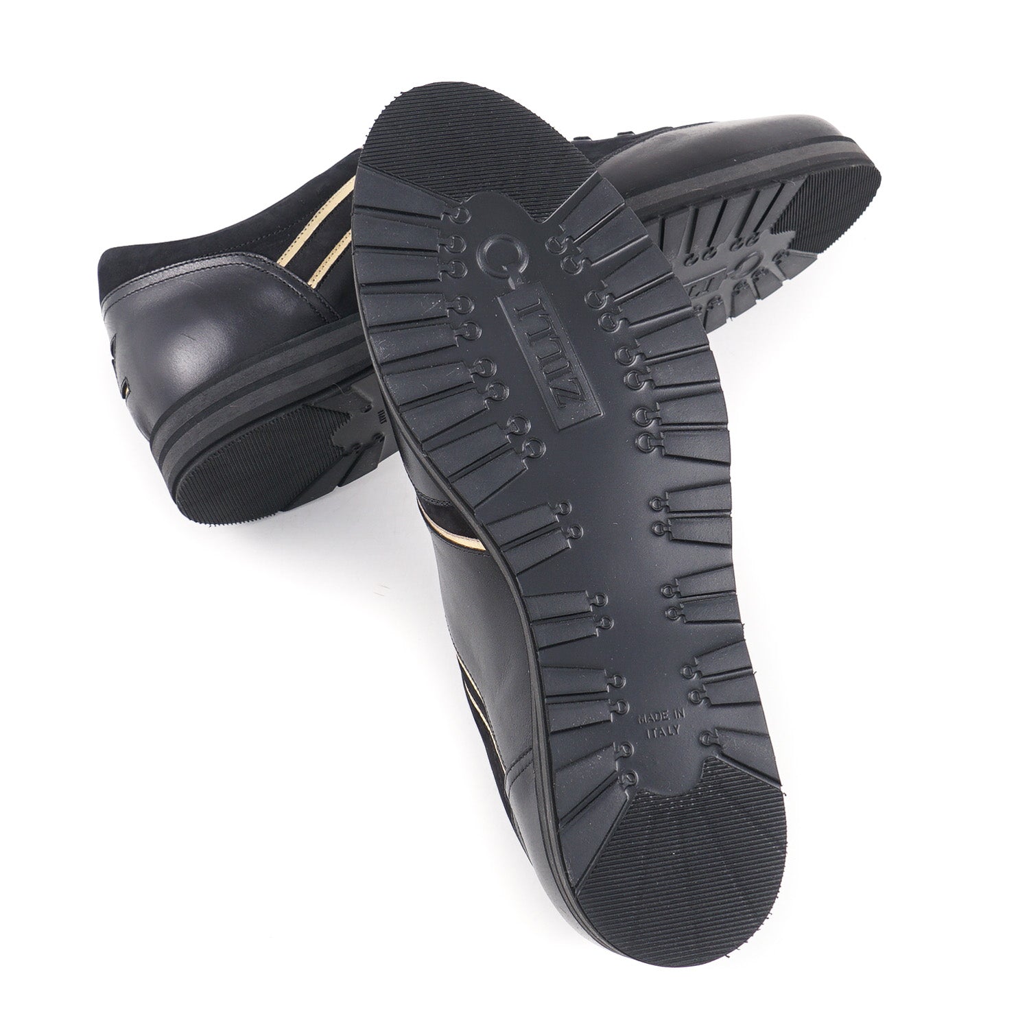 Premium Zilli Calf & Nubuck Leather Sneakers for Men - Comfortable Luxury Casual Shoes for Walking, Travel & Everyday Wear