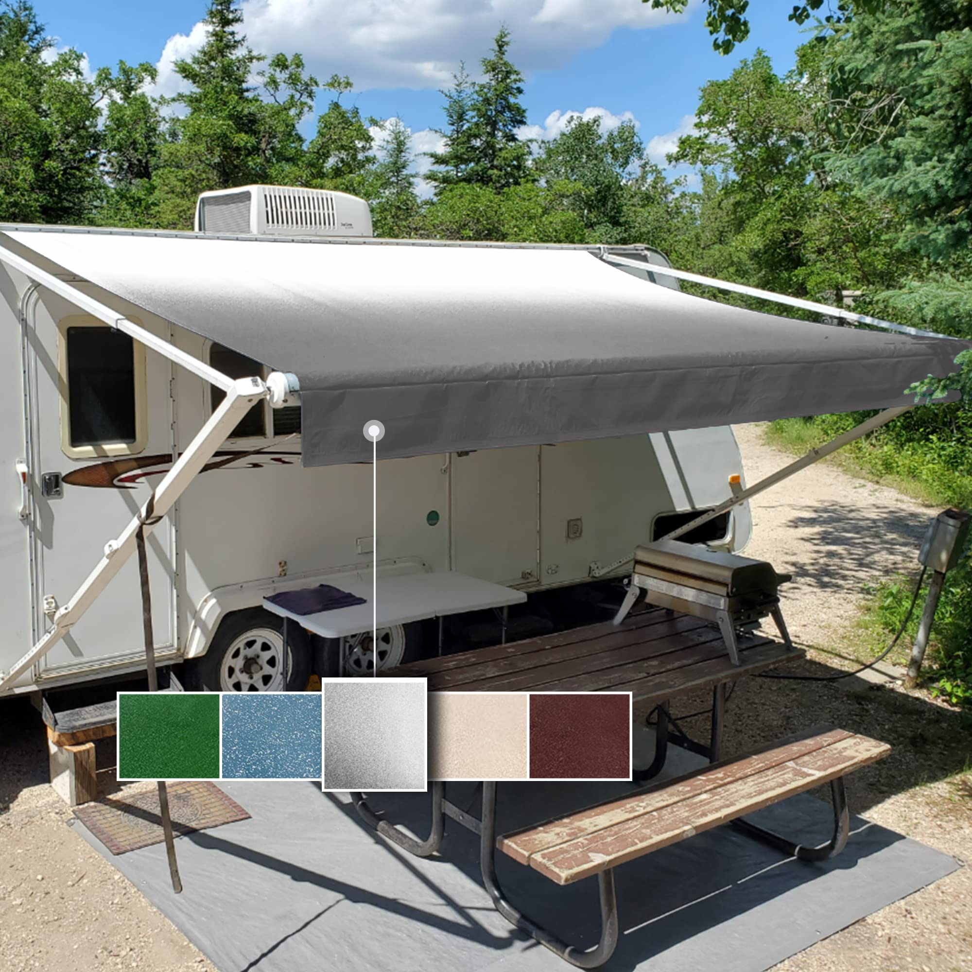 Premium RV Awning Replacement Fabric - 19' Standard Grade Vinyl (18'2