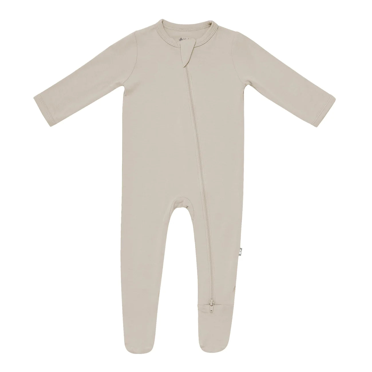 Preemie Zippered Footie Pajamas - Soft Cotton Baby Sleepsuit in Khaki | Perfect for Newborns & Preemies, Hospital & Home Use