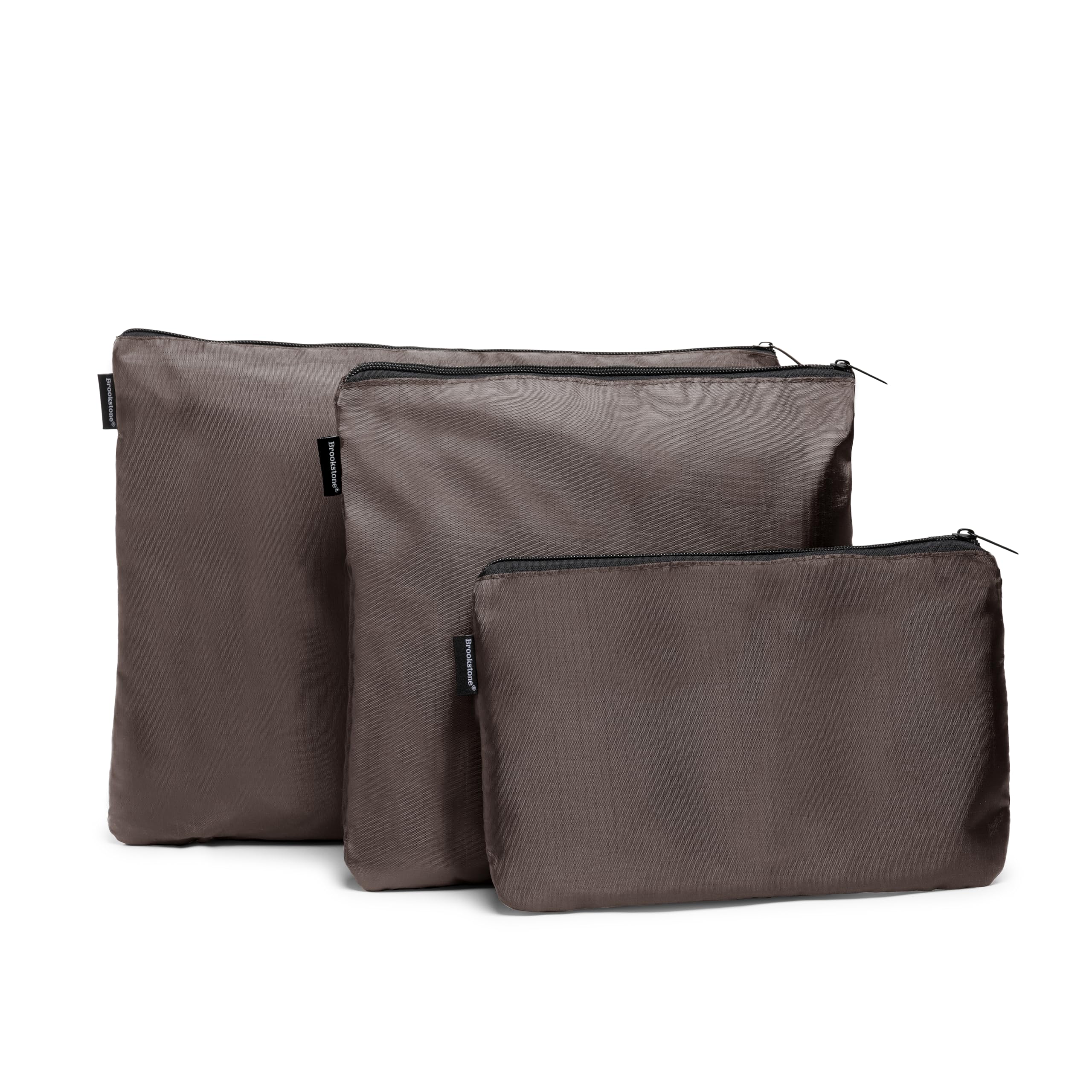 Brookstone 6-Piece Compression Packing Cubes Set - Tear-Resistant Travel Organizer Bags in Velvet Brown | Perfect for Suitcase Organization & Efficient Packing