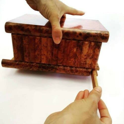Handmade Moroccan Thuya Wood Puzzle Box - Secret Compartment Jewelry Storage for Rings & Gems | Unique Gift & Home Decor for Women