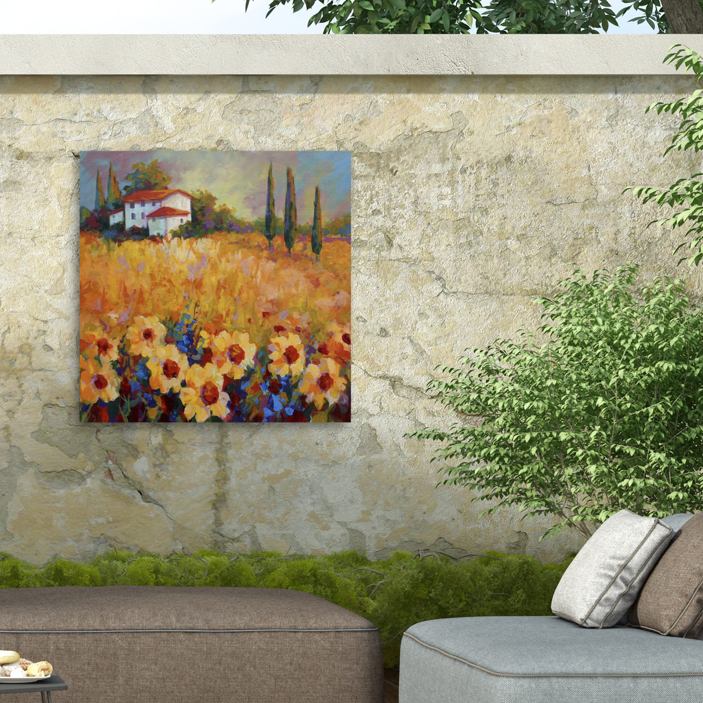 Marion Rose 'Tuscan Sunflowers' Outdoor All-Weather Wall Art Decor - Sunflower-Themed Garden, Patio, and Porch Wall Hanging for Year-Round Beauty