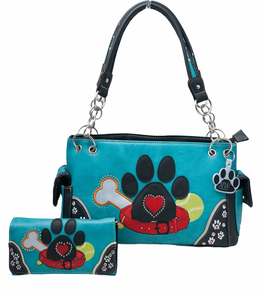 HW Collection Dog Paw Print Handbag - Stylish Concealed Shoulder Purse & Wallet Set for Women | Perfect for Daily Use, Travel, and Pet Lovers Accessories