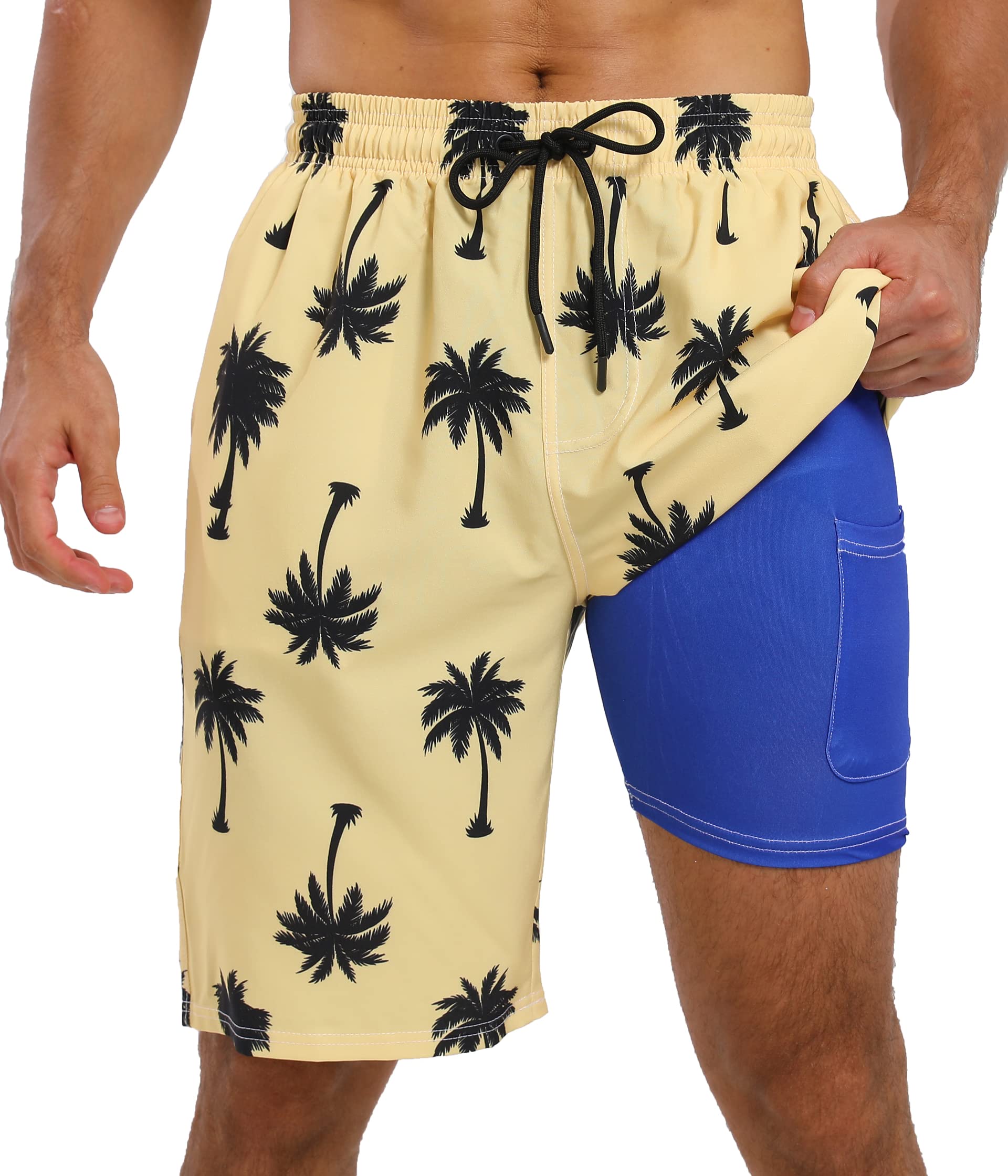 **XSKJY Men's Quick Dry Swim Trunks with Compression Liner - Comfortable Beach Shorts for Swimming, Surfing & Summer Sports | Ideal for Pool, Ocean & Water Activities**