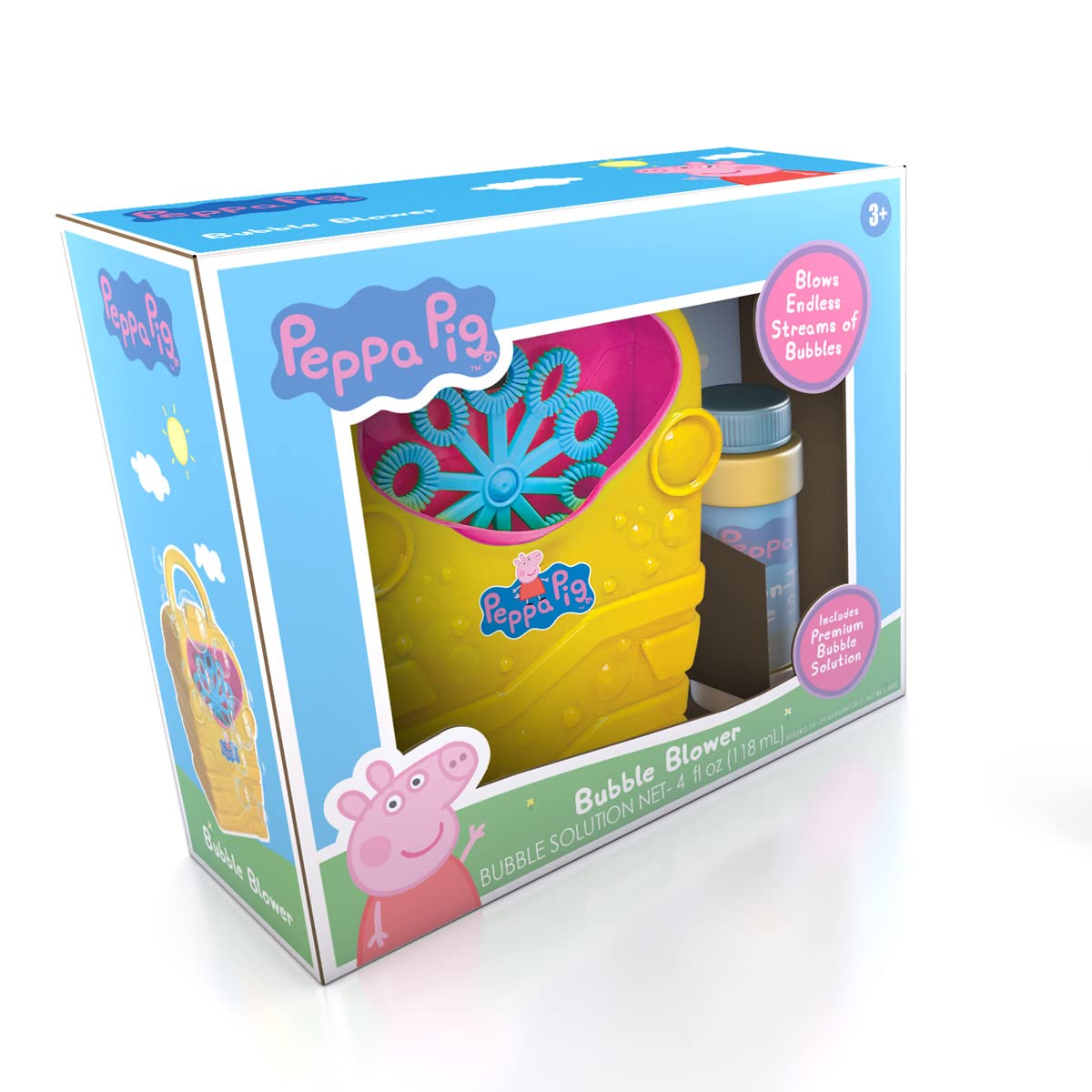 Peppa Pig Bubble Blowing Machine - Fun Bubble Maker Toy for Kids Ages 3+, Perfect for Outdoor Play, Birthday Parties & Backyard Fun - Great Gift for Toddlers & Preschoolers