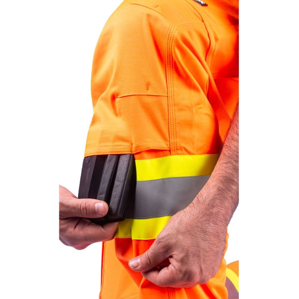 Terra Men's High Visibility Cargo Work Pants with Knee Pad Pockets - Reflective Orange (116618) | Durable Construction for Construction Workers, Utility Workers & Outdoor Laborers