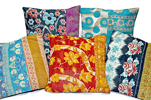 10 Pack Indian Bohemian Colorful Cushion Covers 18x18 Inch - Handmade Sofa Throw Pillow Cases for Living Room, Bedroom Decor | Boho Home Decor, Perfect for Couches, Chairs & Outdoor Furniture